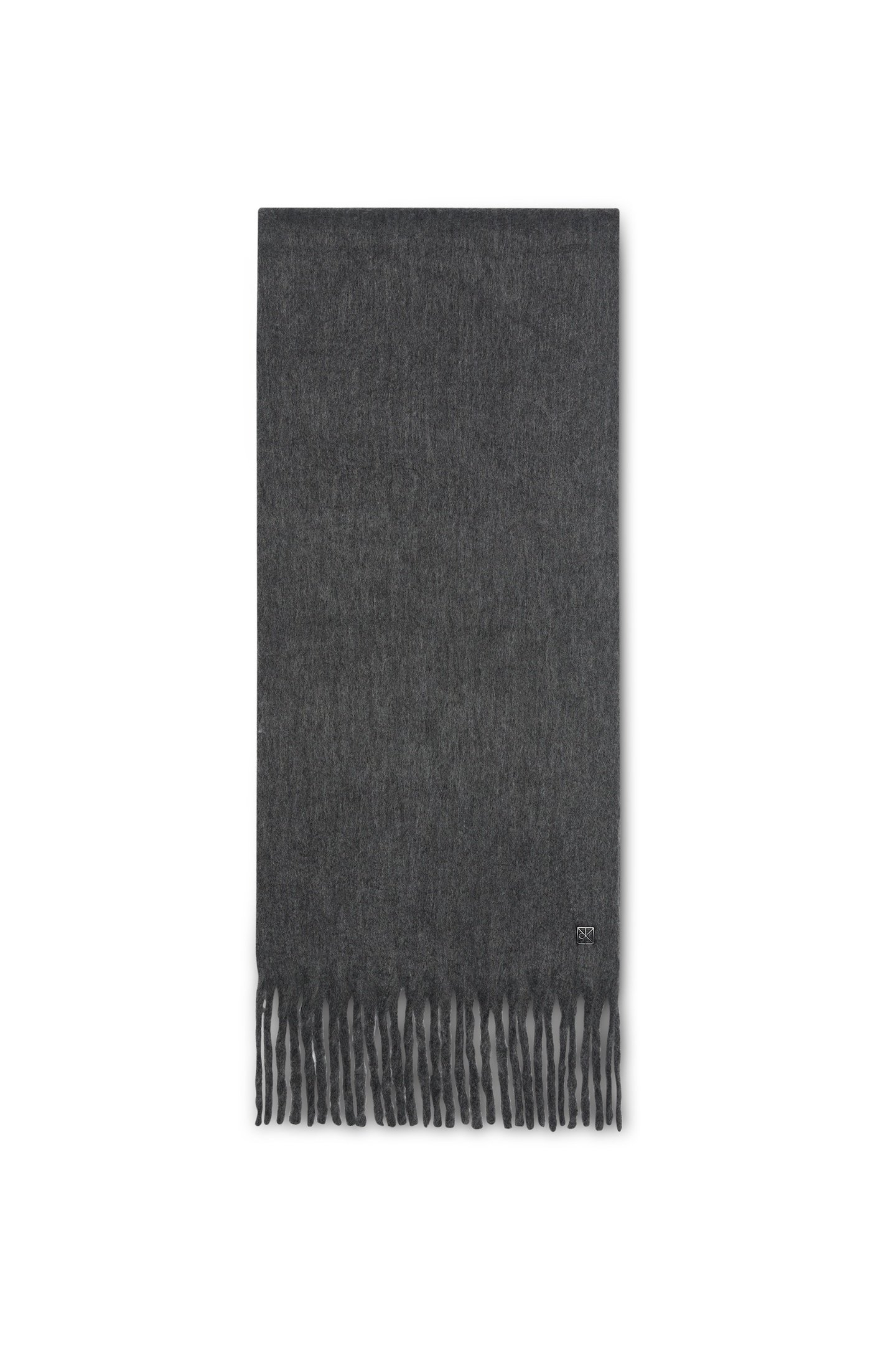 EMBLEM BRUSHED SCARF DARK GREY 2