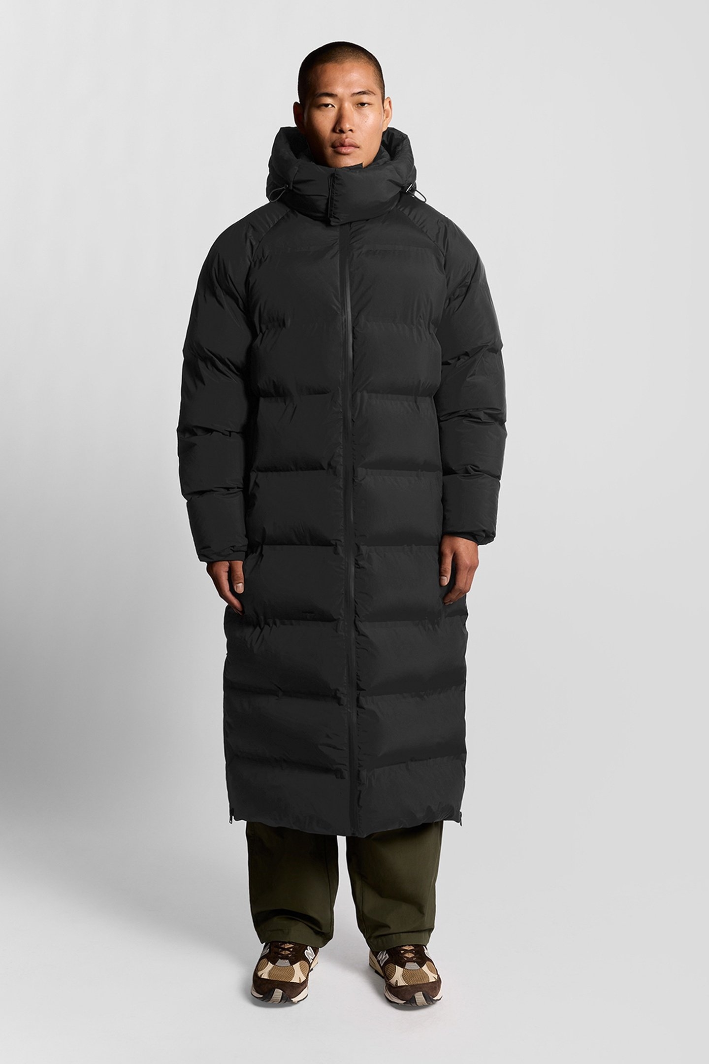 WELDED LONGLINE PUFFER JACKET JET BLACK 2