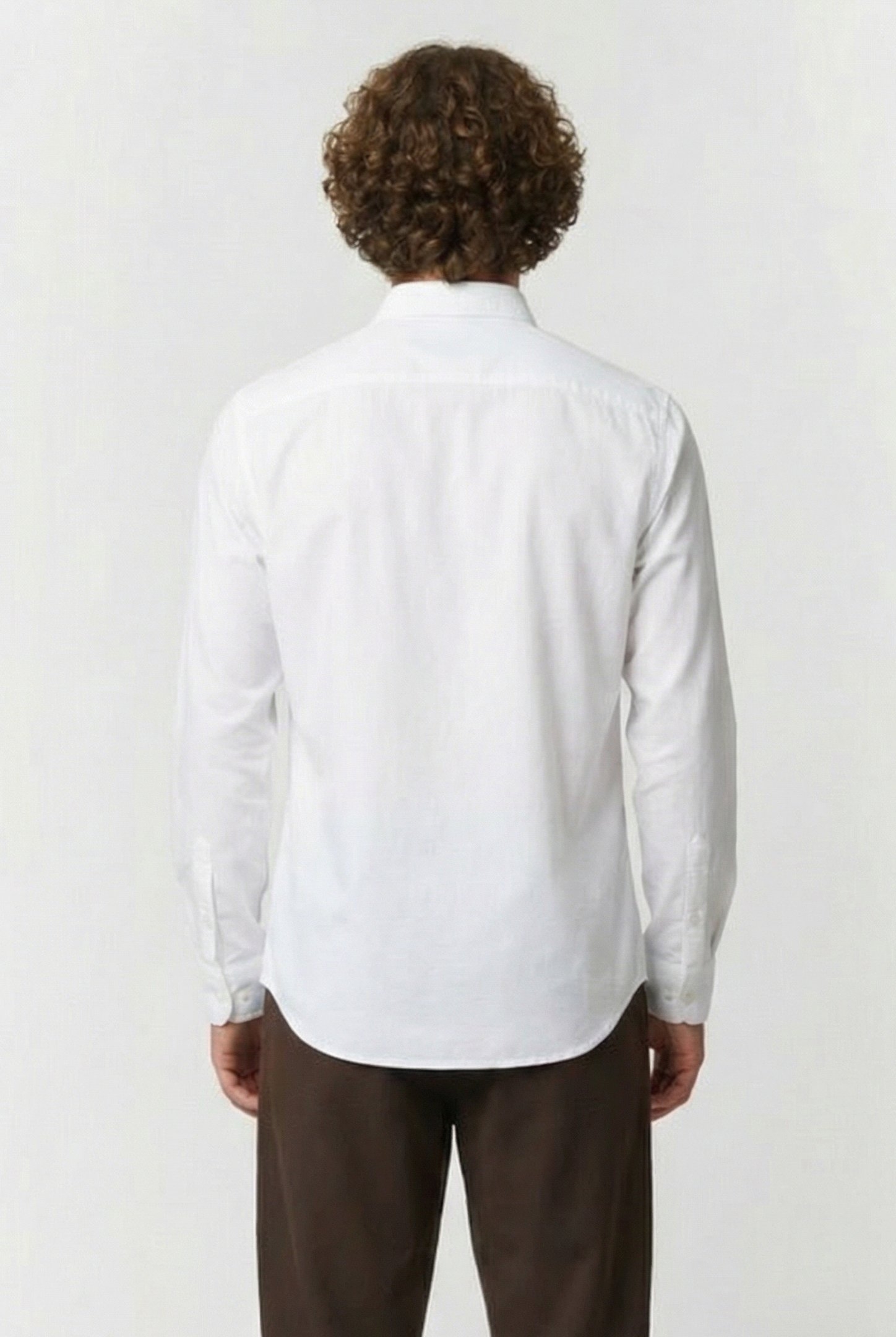 OXFORD LONG SLEEVE SHIRT WHITE/MARINE 2