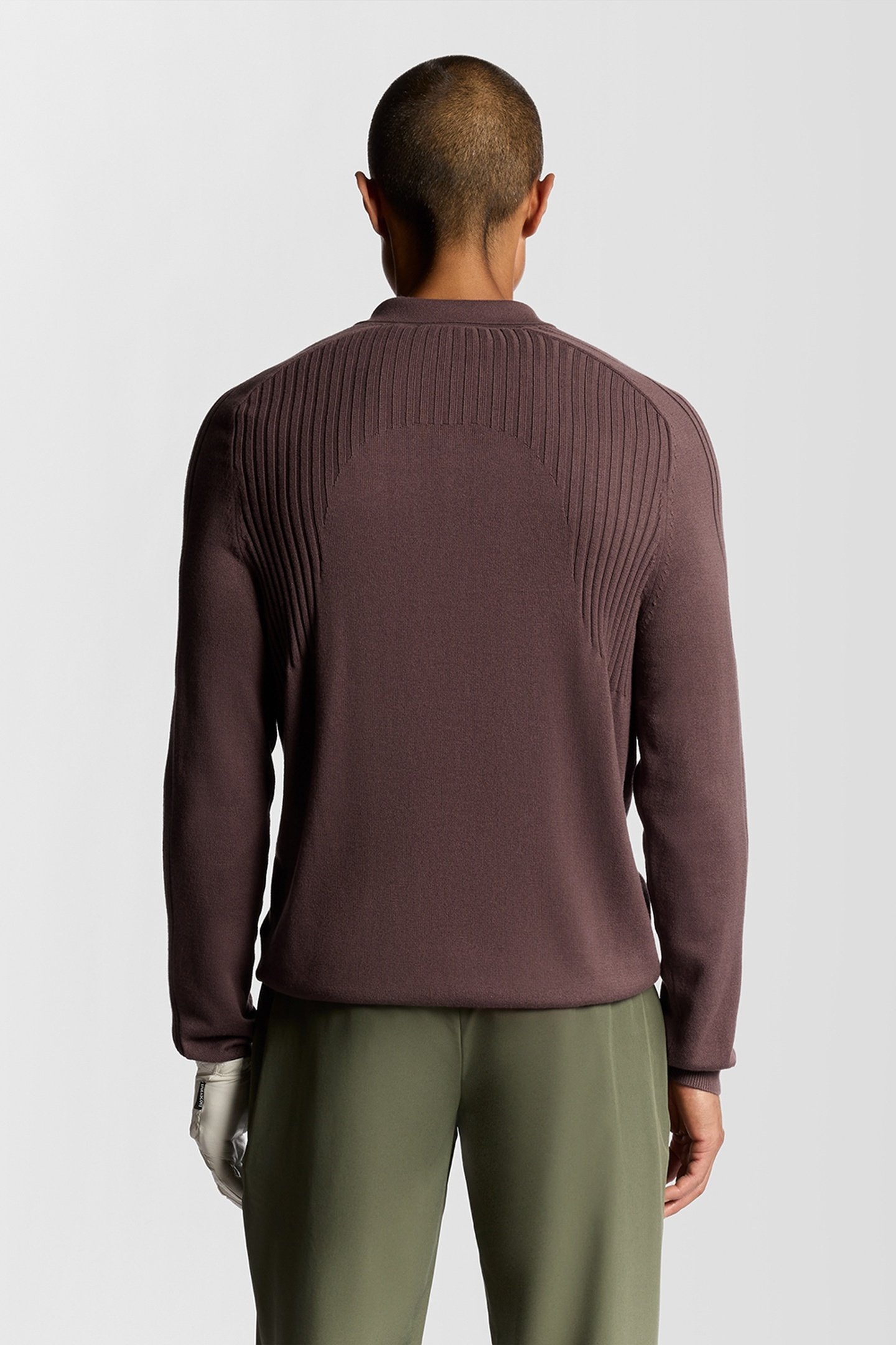 GOLF LONG SLEEVE KNITTED POLO BERRY 3