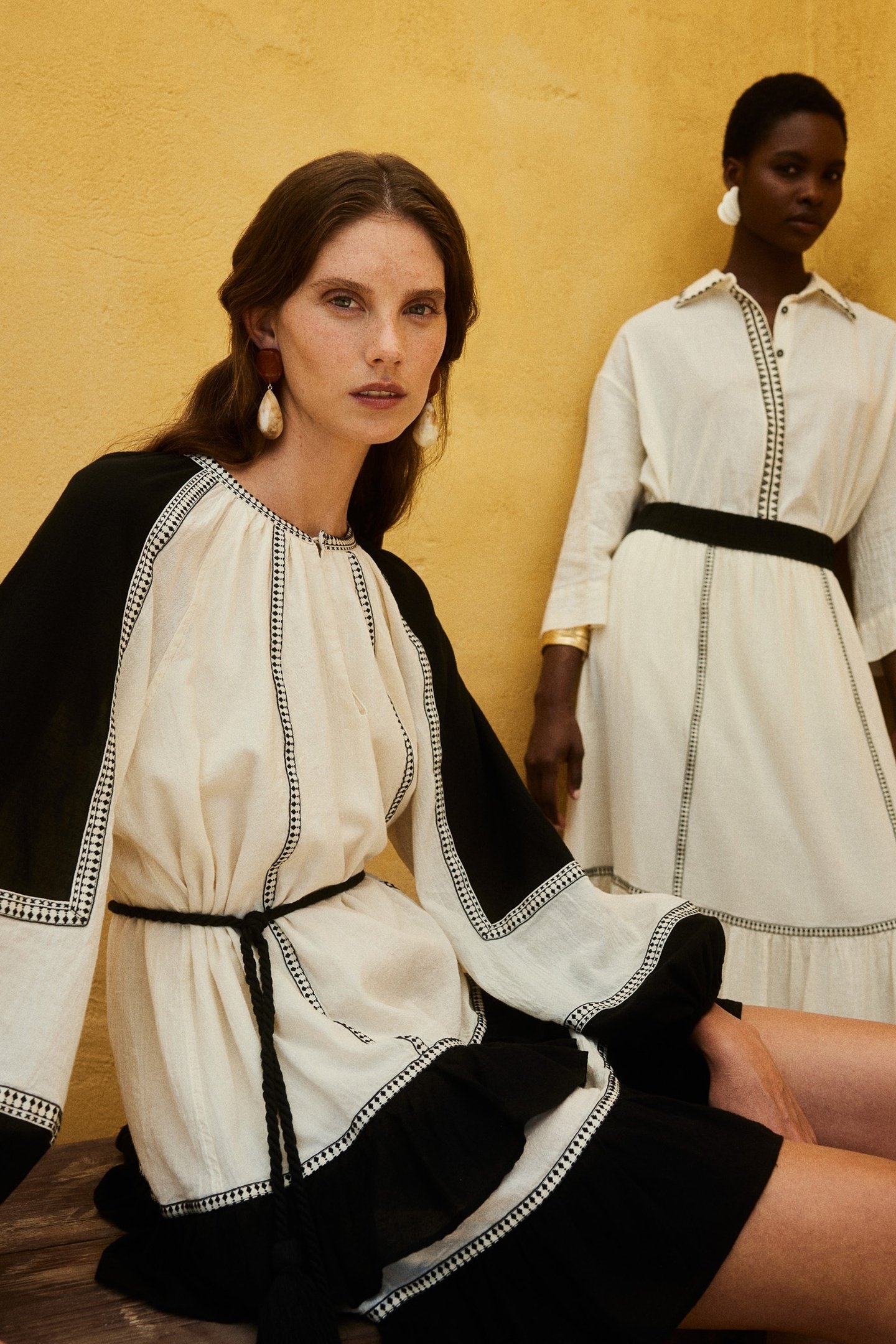 EMPHASIS SHORT DRESS GAZE WITH BELT OFFWHITE 5