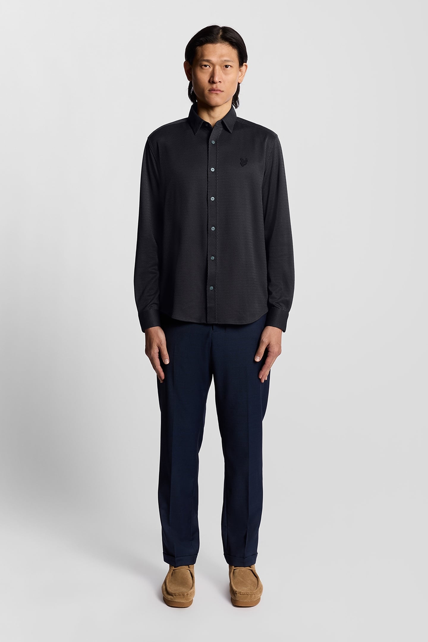 JACQUARD INTERLOCK SHIRT DEEP NAVY 1