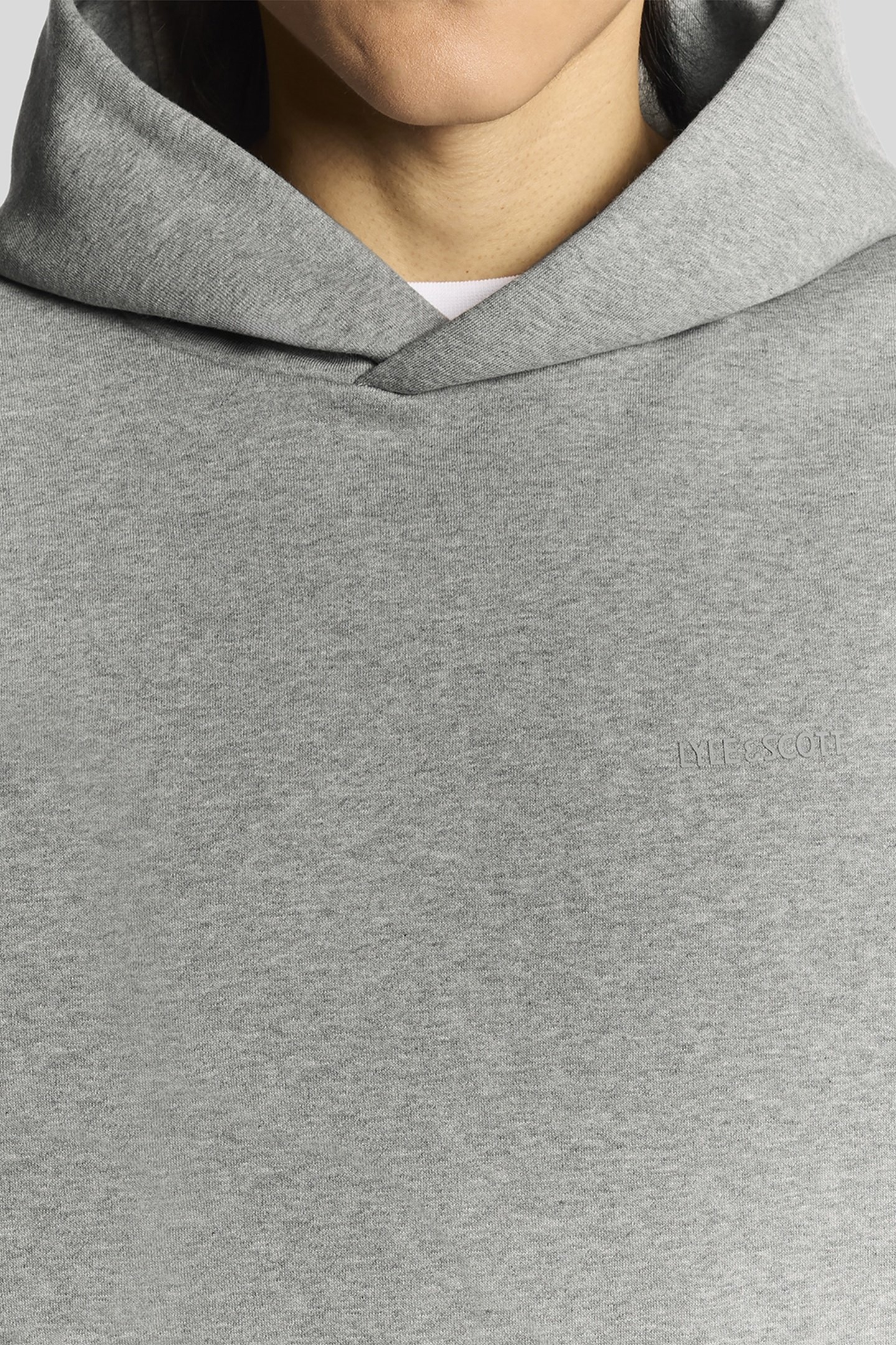 LOGO BRUSHBACK PULLOVER HOODIE MID GREY MARL 5