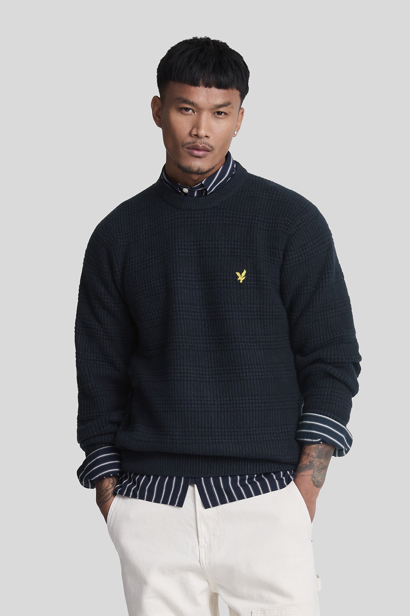 WAFFLE KNIT JUMPER DARK NAVY 2