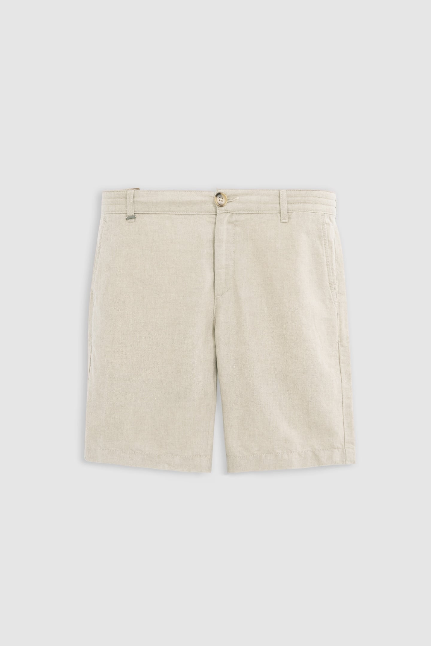 BEIGE LINEN AND COTTON BERMUDAS 4