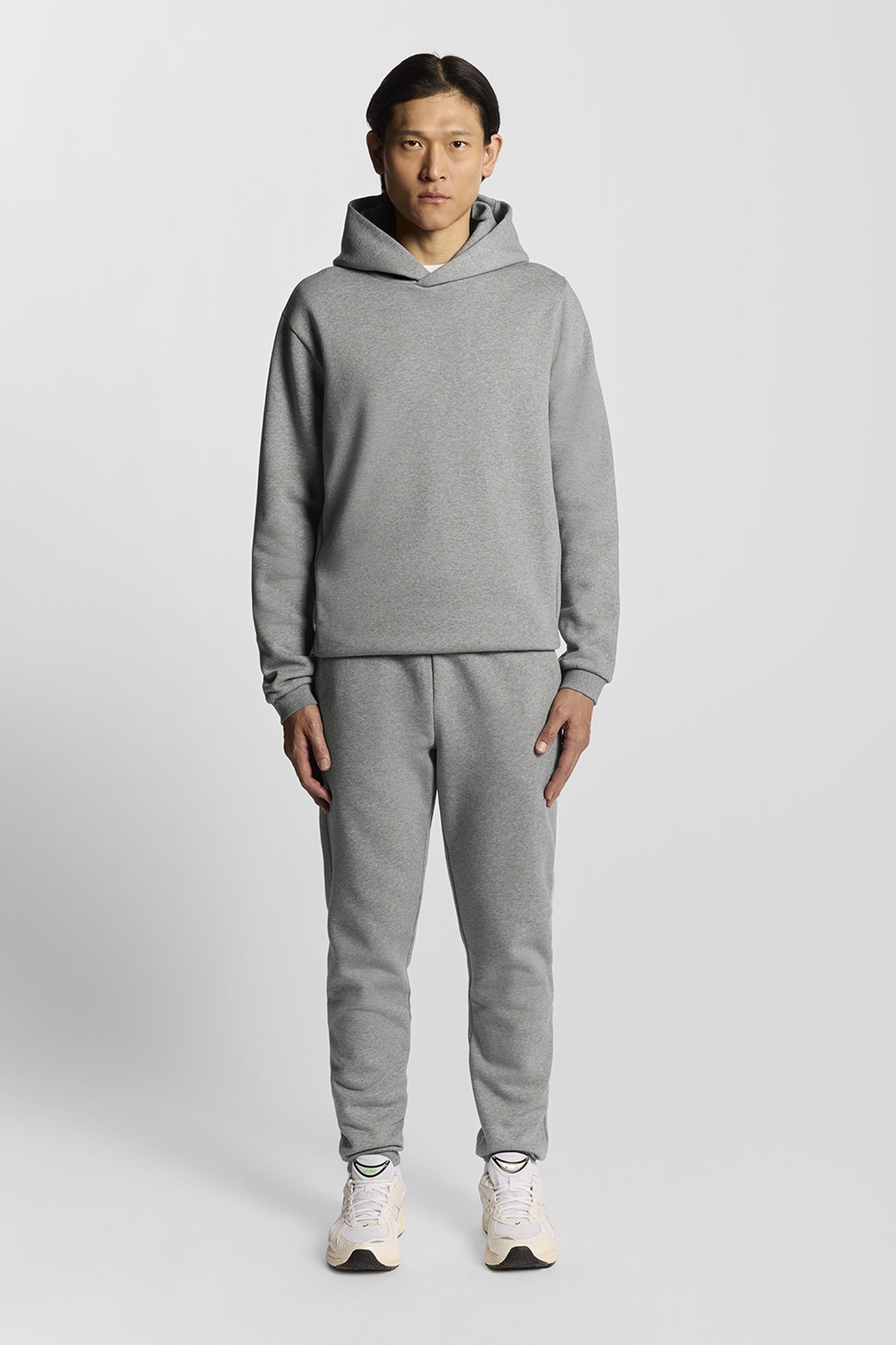 LOGO BRUSHBACK PULLOVER HOODIE MID GREY MARL 2