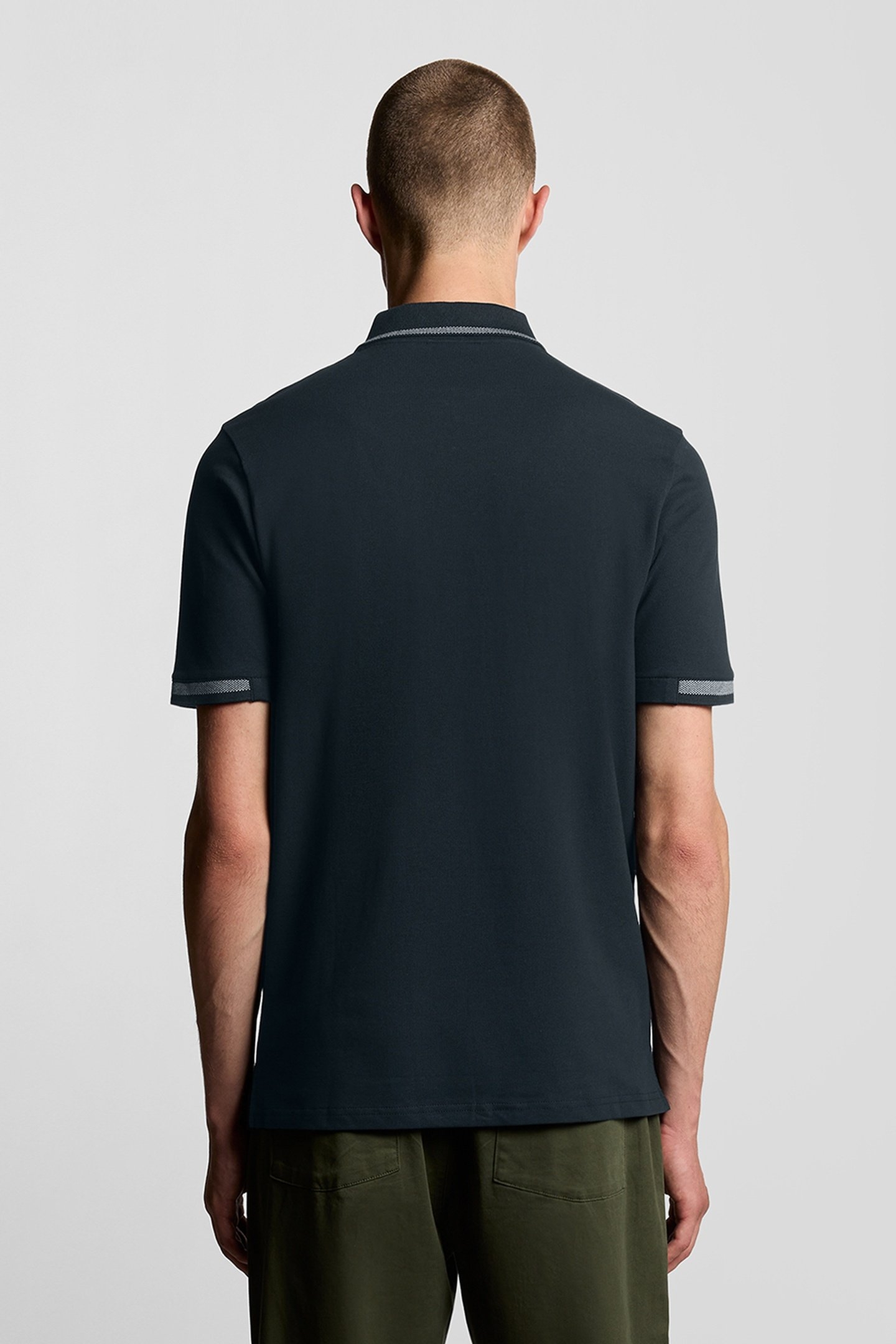 BIRDSEYE HALF TIPPED POLO DARK NAVY/ASH LILAC 3