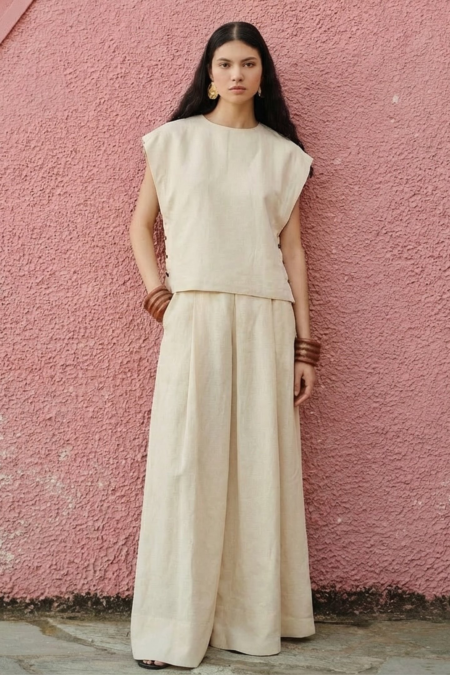 LOYALTY LONG SKIRT LINO ECRU 1