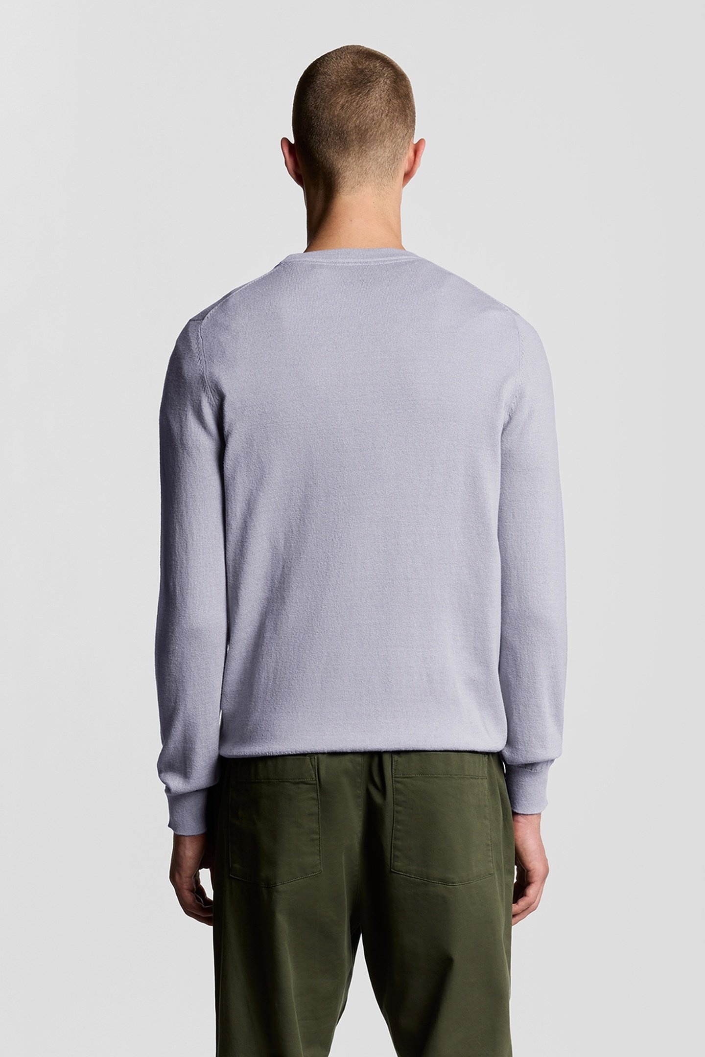 COTTON MERINO CREW NECK JUMPER ASH LILAC 3