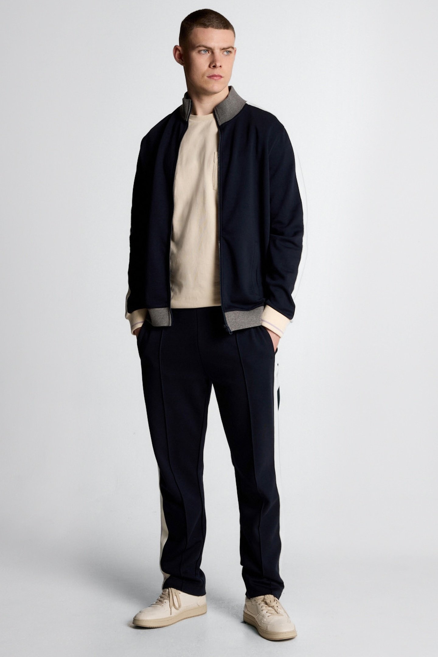 TAPED FULL ZIP TRACK TOP DARK NAVY 2