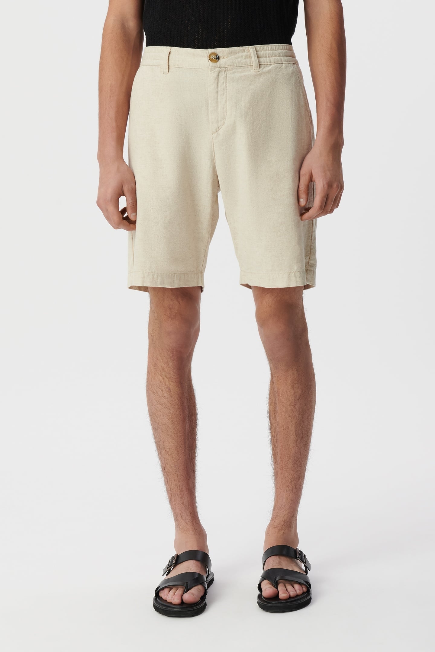 BEIGE LINEN AND COTTON BERMUDAS 2
