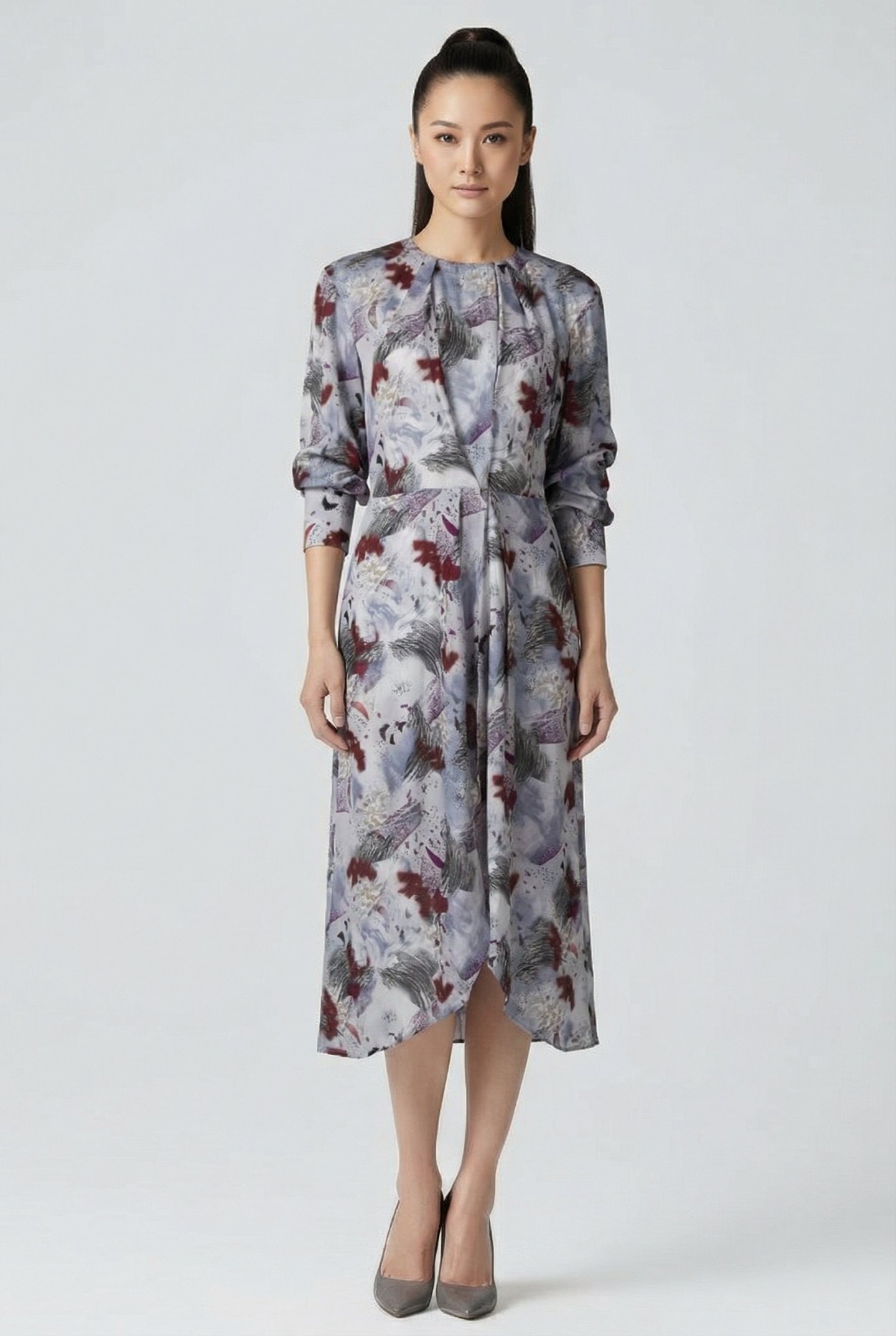 CHENOA DRESS WHITE/BURGUNDY 1