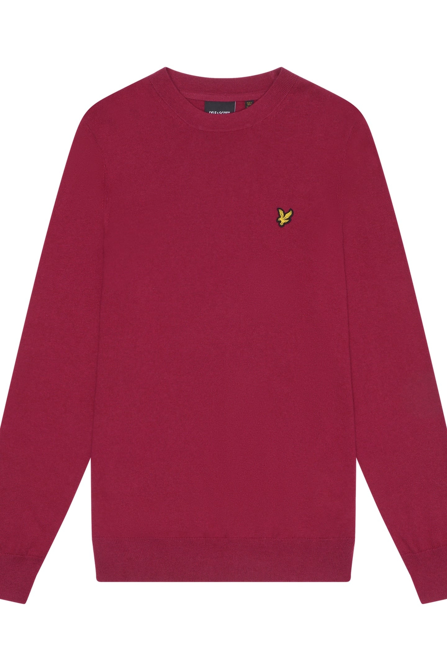 COTTON MERINO CREW NECK JUMPER RICH BURGUNDY 2