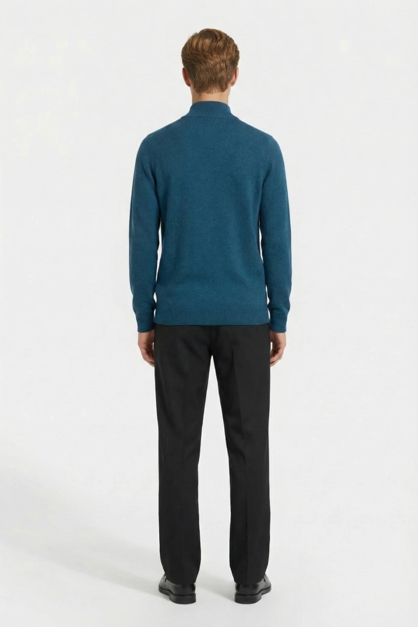 COTTON MERINO QUARTER ZIP JUMPER APRES NAVY 2