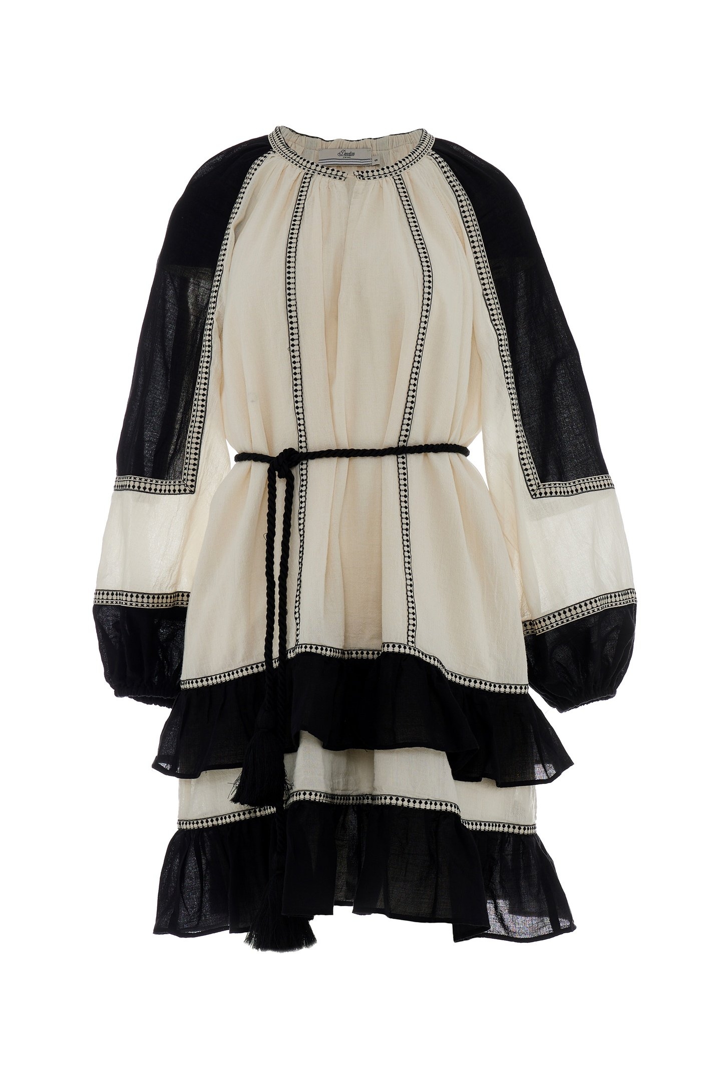 EMPHASIS SHORT DRESS GAZE WITH BELT OFFWHITE 1