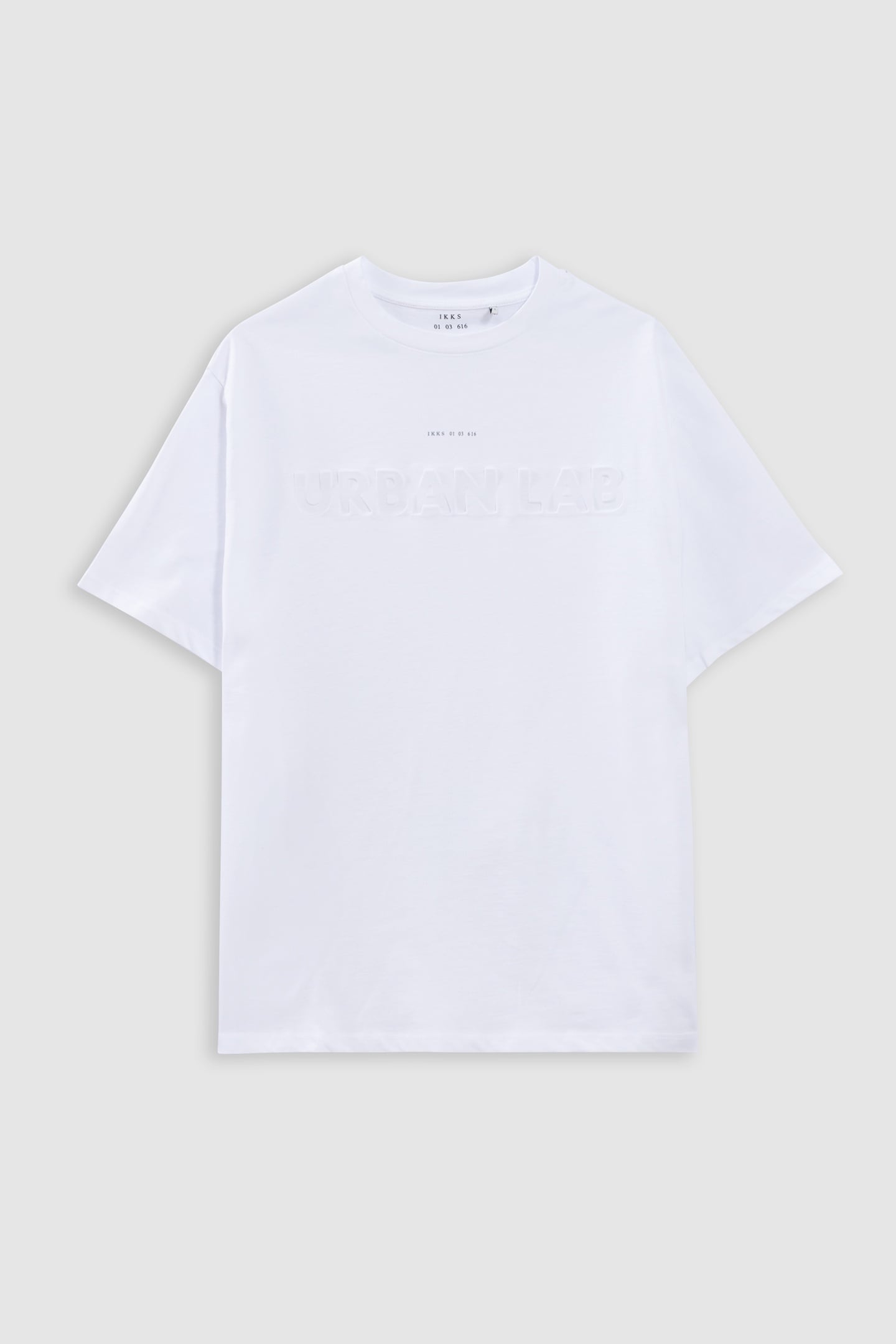 WHITE DRY FAST T-SHIRT WITH EMBOSSED SLOGAN 4