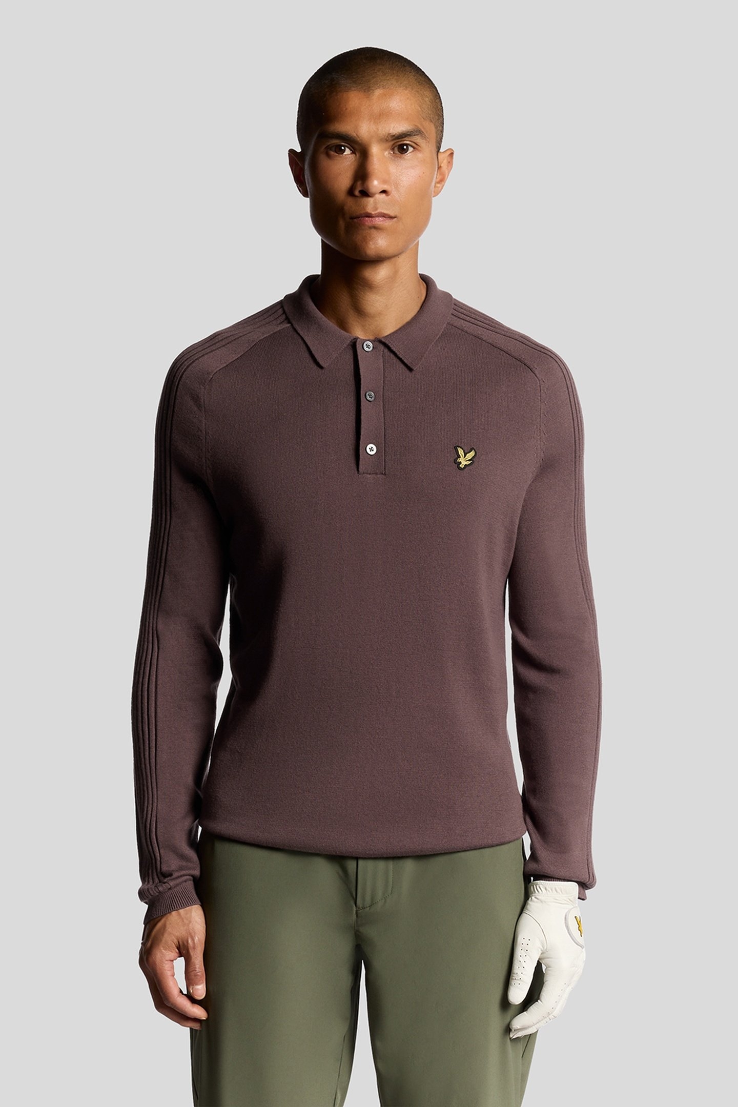 GOLF LONG SLEEVE KNITTED POLO BERRY 1
