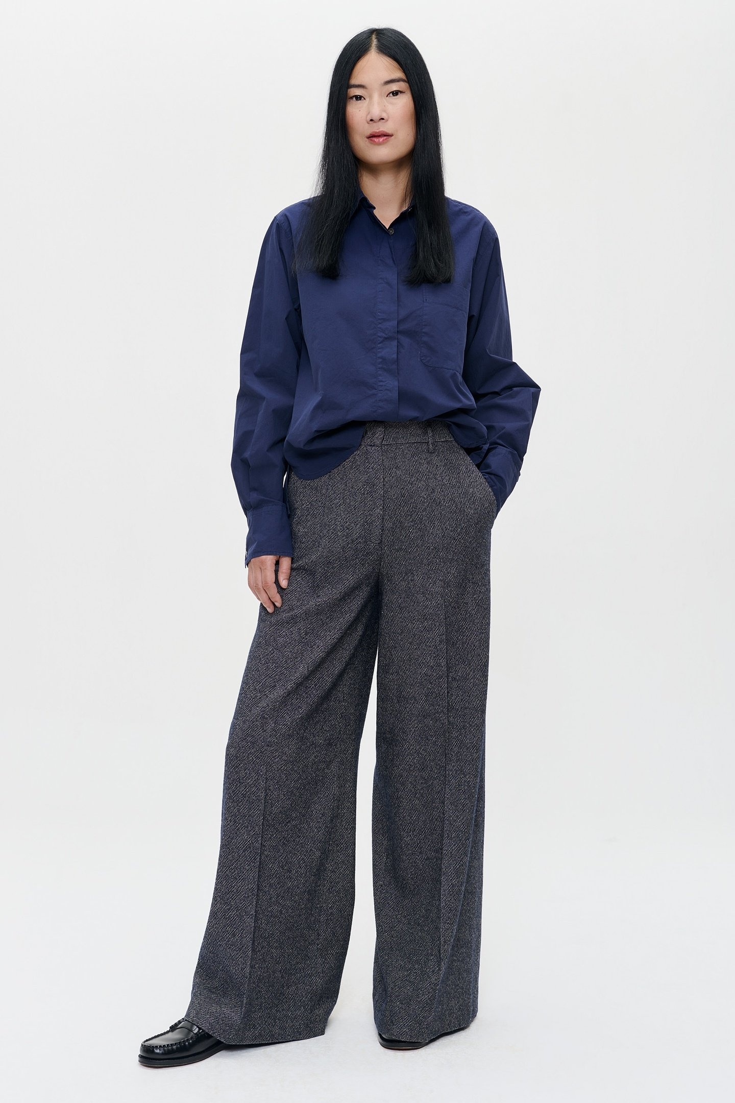 POPLIN BOXY SHIRT MIDNIGHT BLUE 1