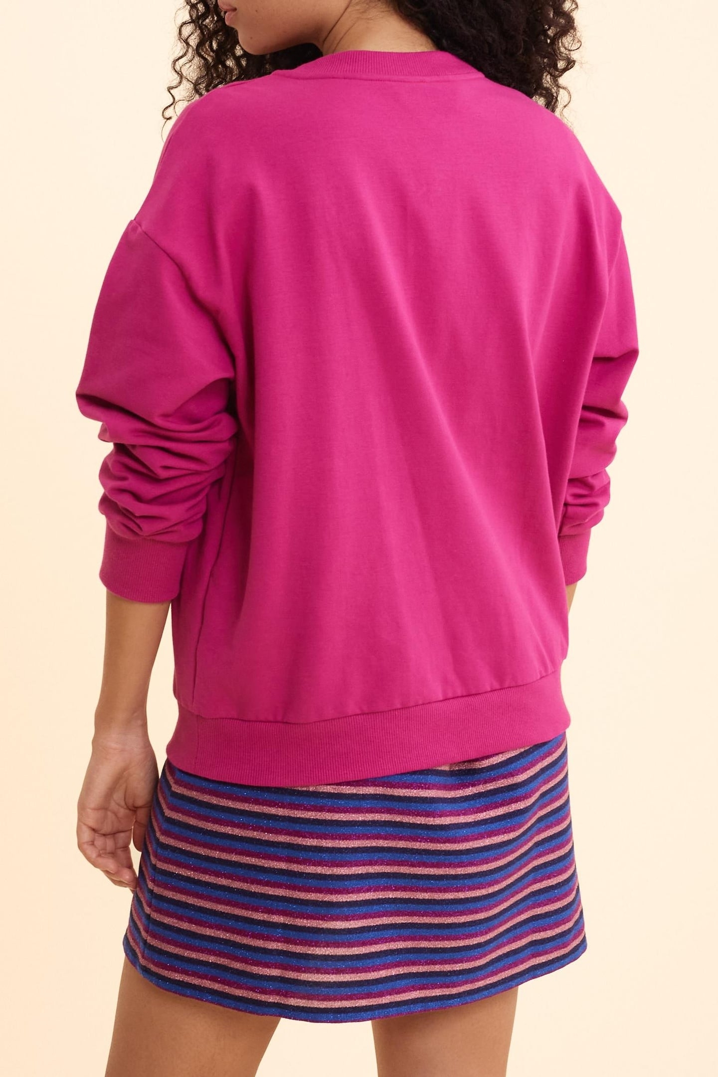 PINK FLOCKED VELOUR SUNSET SWEATSHIRT VIOLINE 4