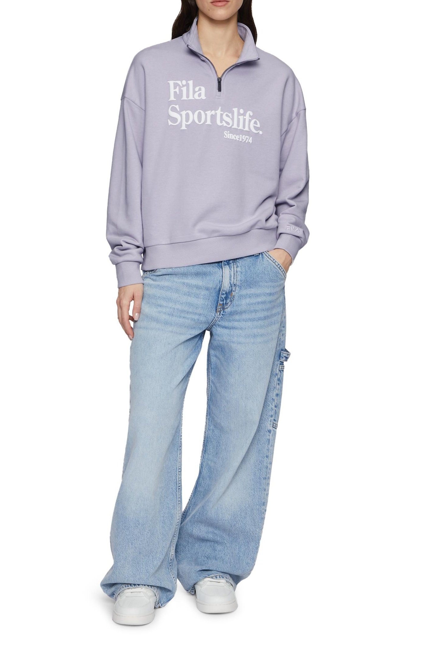 LACHY OVERSIZED HALF ZIP SWEATER THISTLE 1