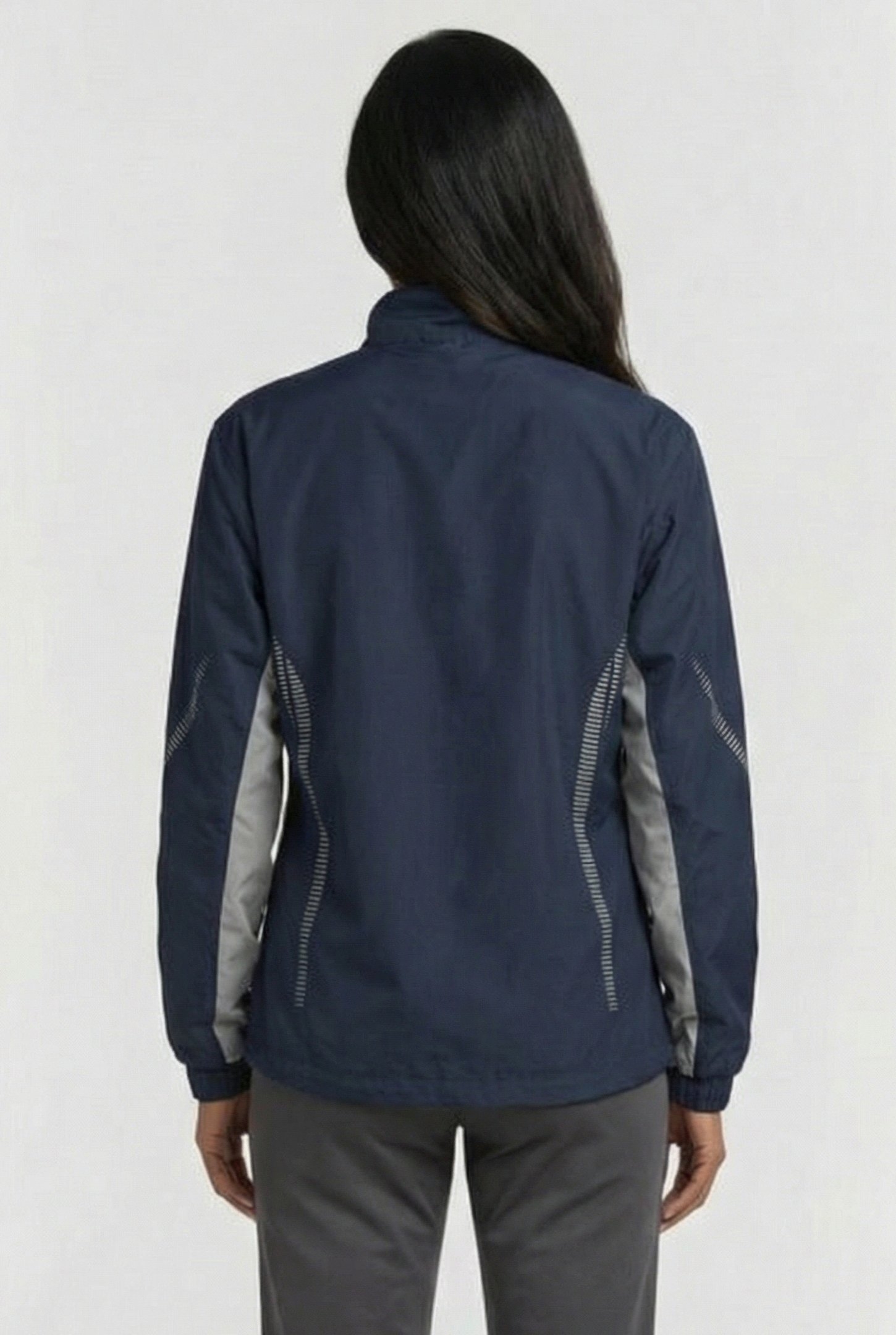 UNISEX TL WARM UP JACKET NAVY GREY 3