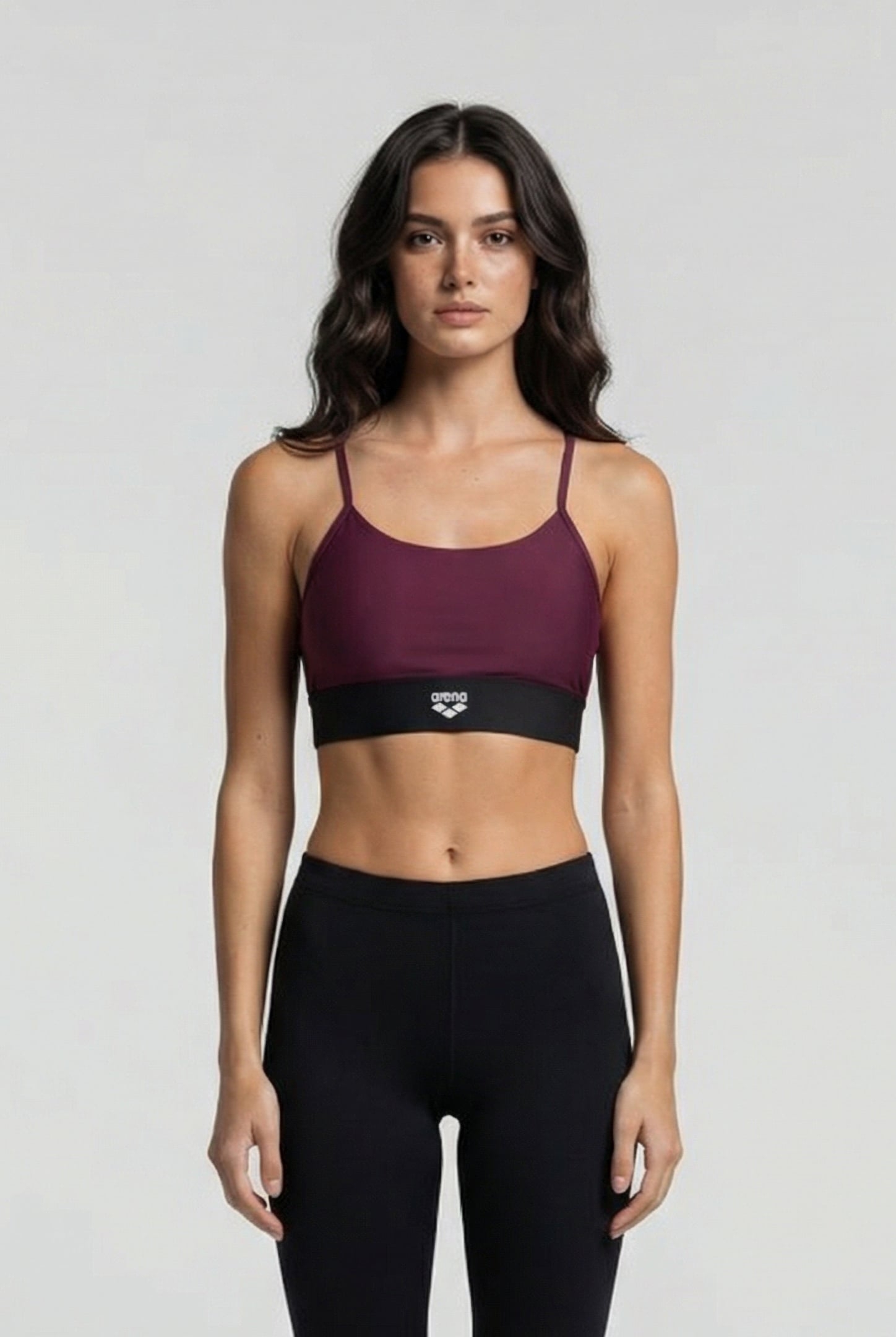 W GYM BRA TOP CROSS STRAPS RED WINE VIVID 1