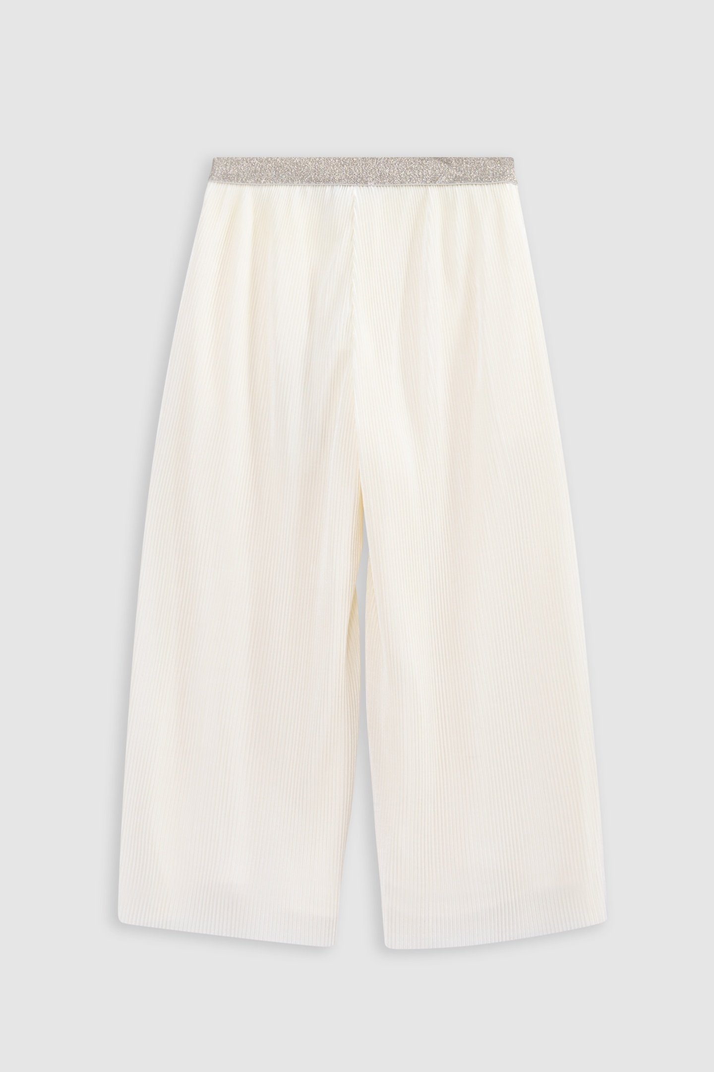ECRU WIDE-LEG PANTS WITH SEQUINED PLEATS 3