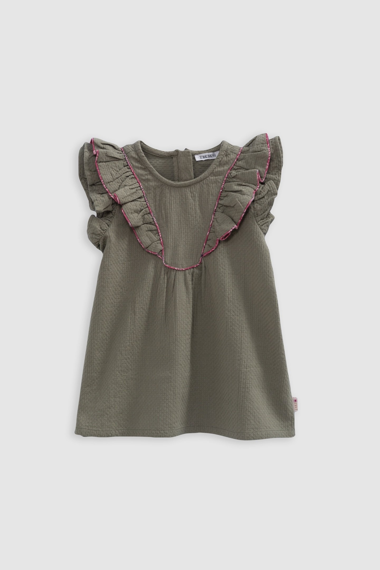 KHAKI DRESS WITH PALM-TREE PRINT HEADBAND 1