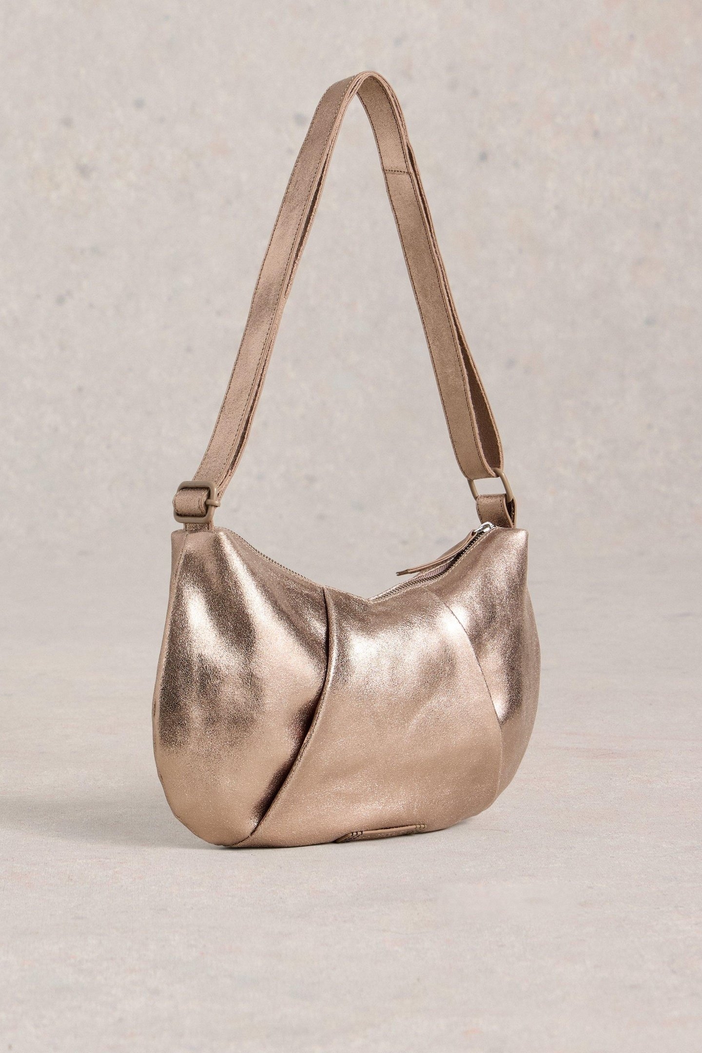 LUCY LEATHER BAG GOLD TONE METALLIC 3