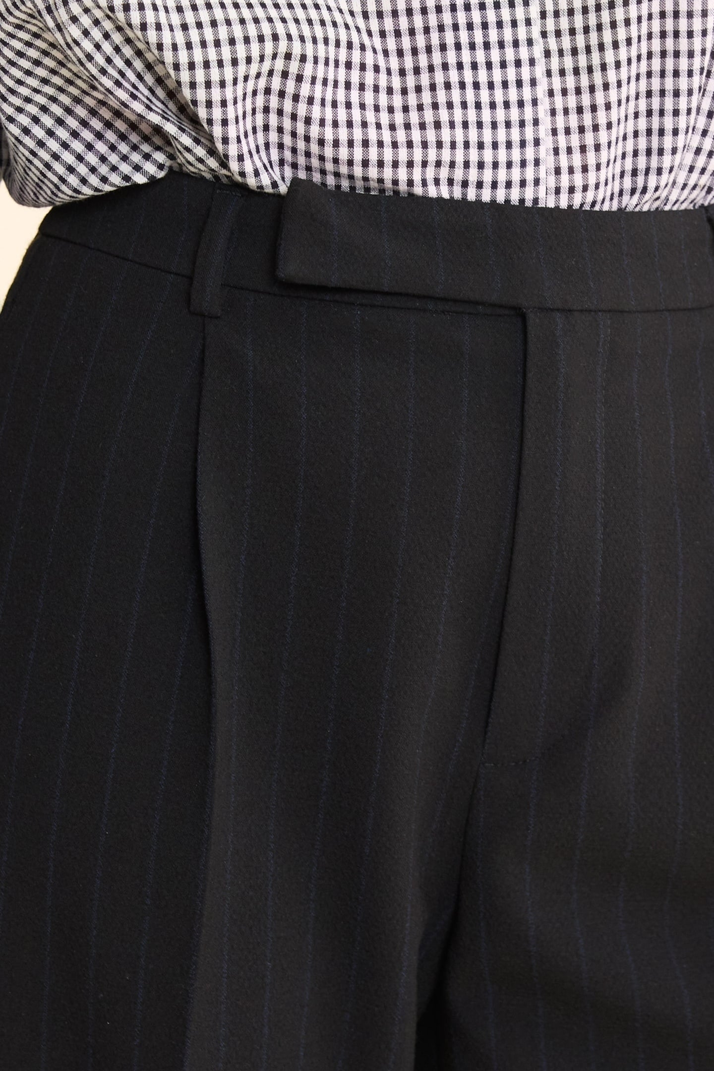 BLACK SUIT TROUSERS WITH BLUE PINSTRIPES BLACK 6