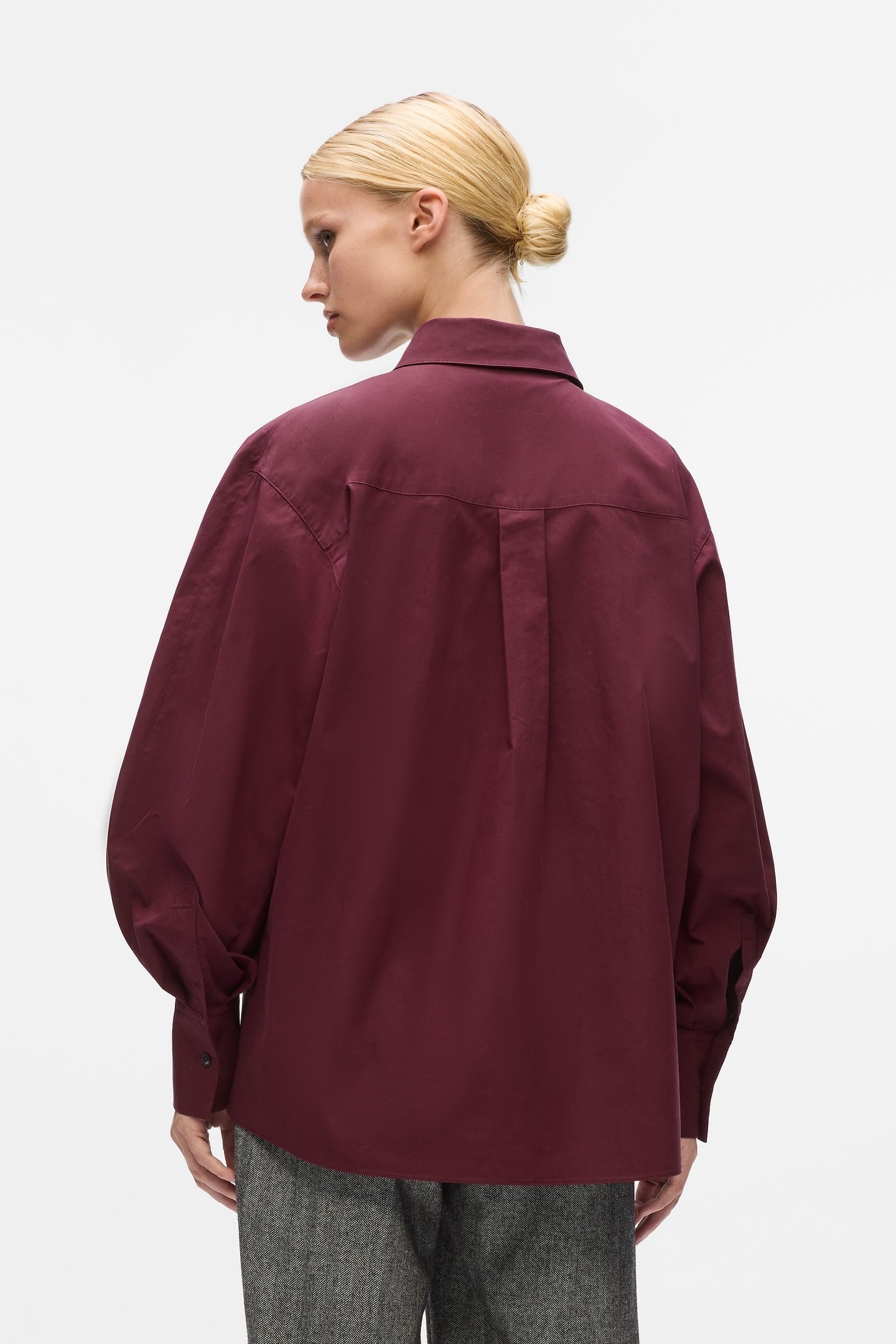 WINDSOR BURGUNDY KARL SNAP FASHION POPLIN SHIRT 3