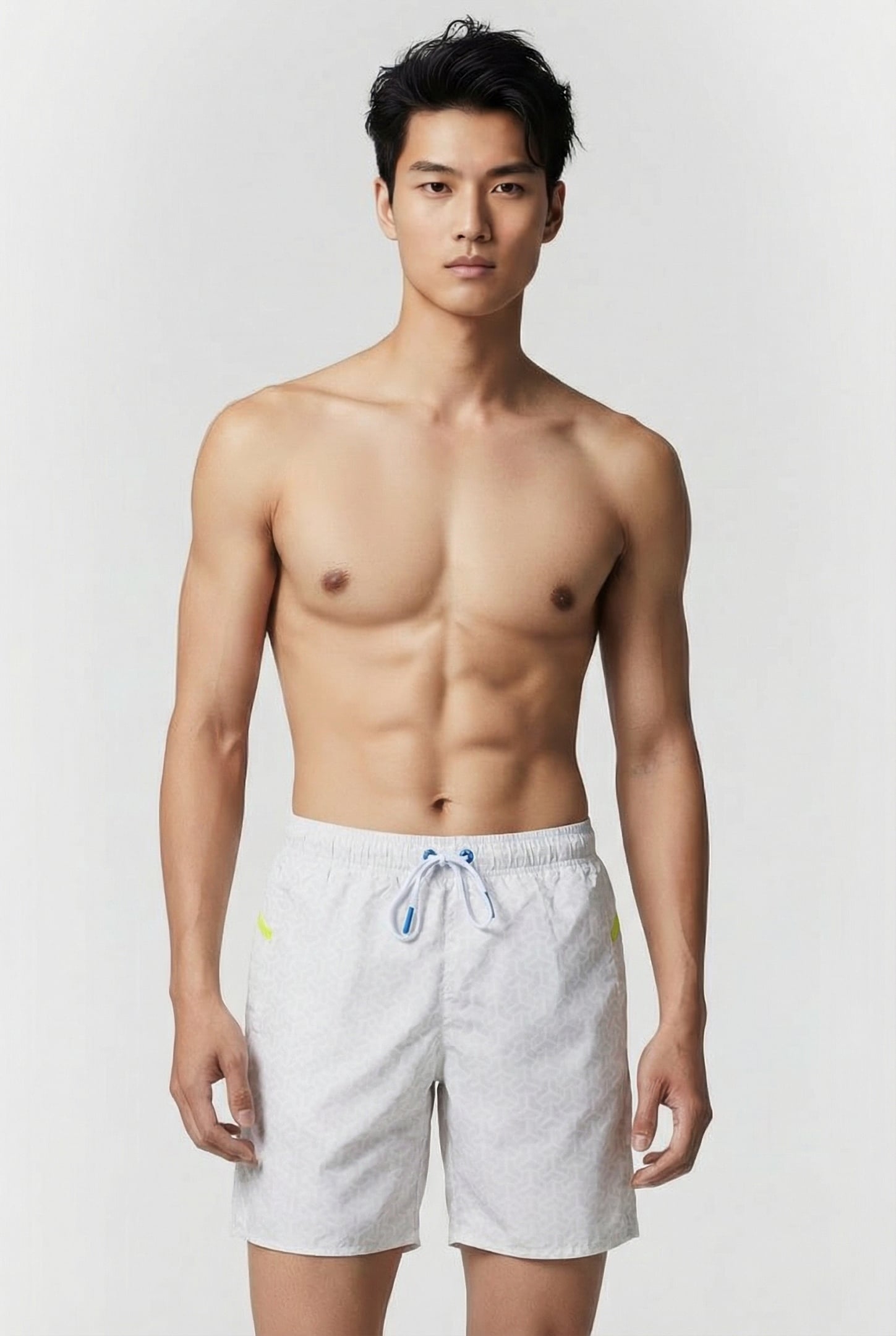 MEN'S ARENA PRO_FILE BEACH BERMUDA PRINT WHITE-SOFT GREEN 1