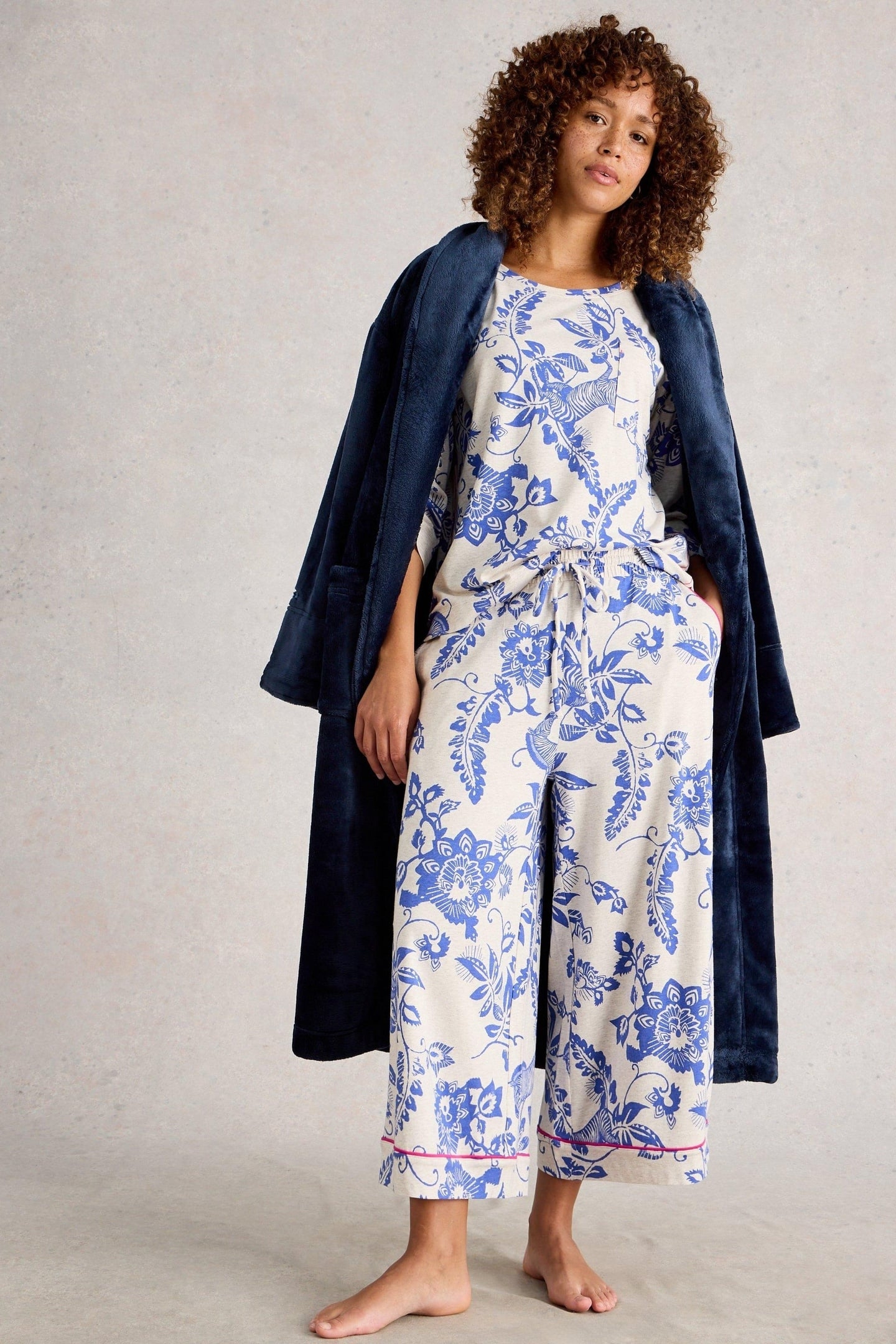 TRINA CROPPED JERSEY PJ BOTTOM NATURAL MULTI 1