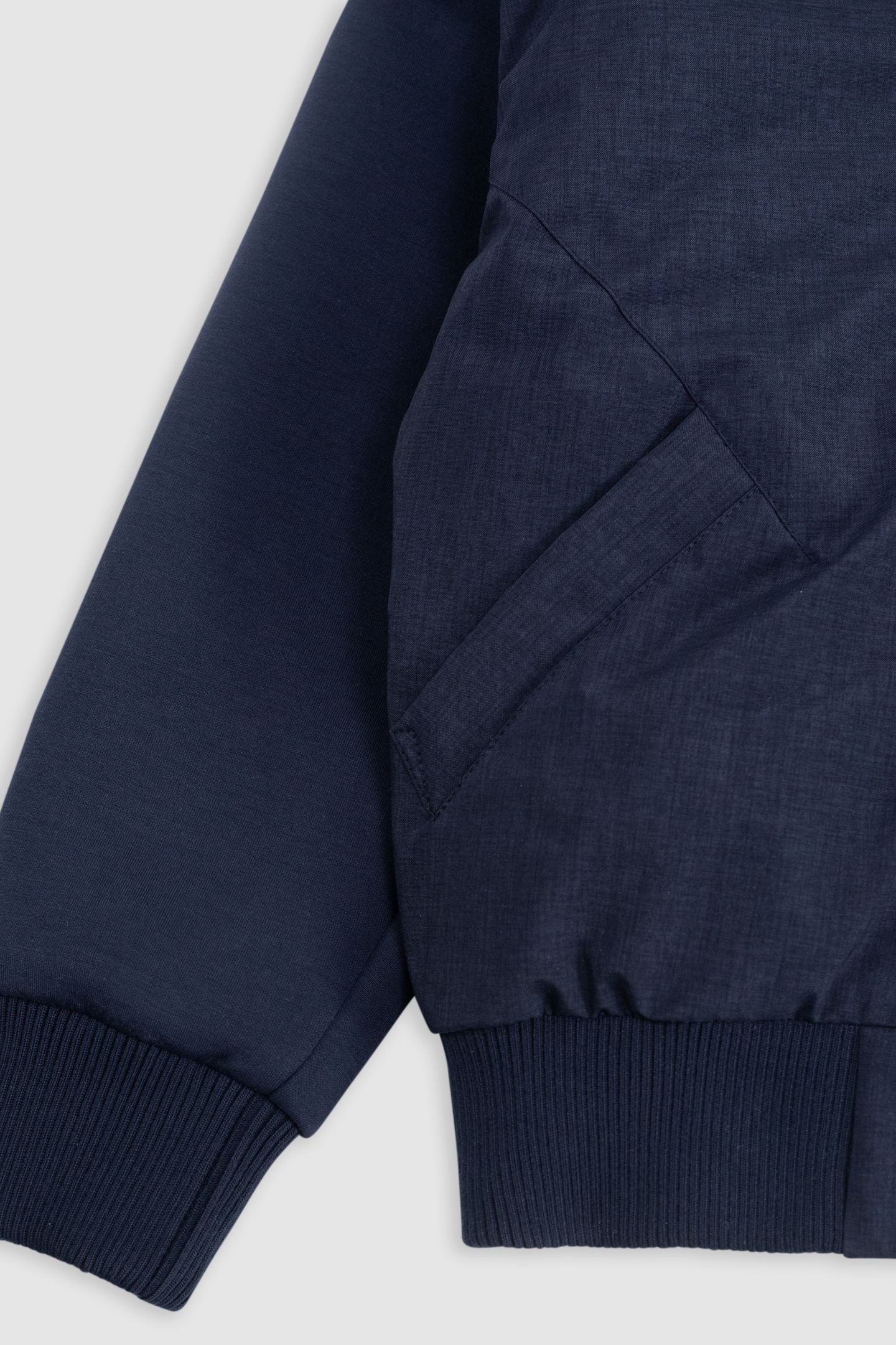 NAVY TWO-MATERIAL HOODED BOMBER 5