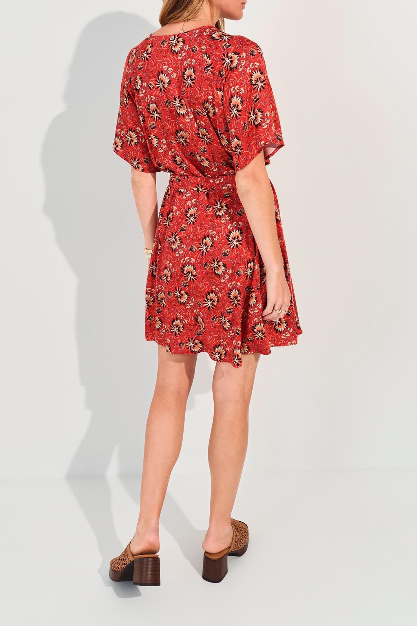 RADKA - ORANGE FLORAL PRINT SUMMER DRESS 5