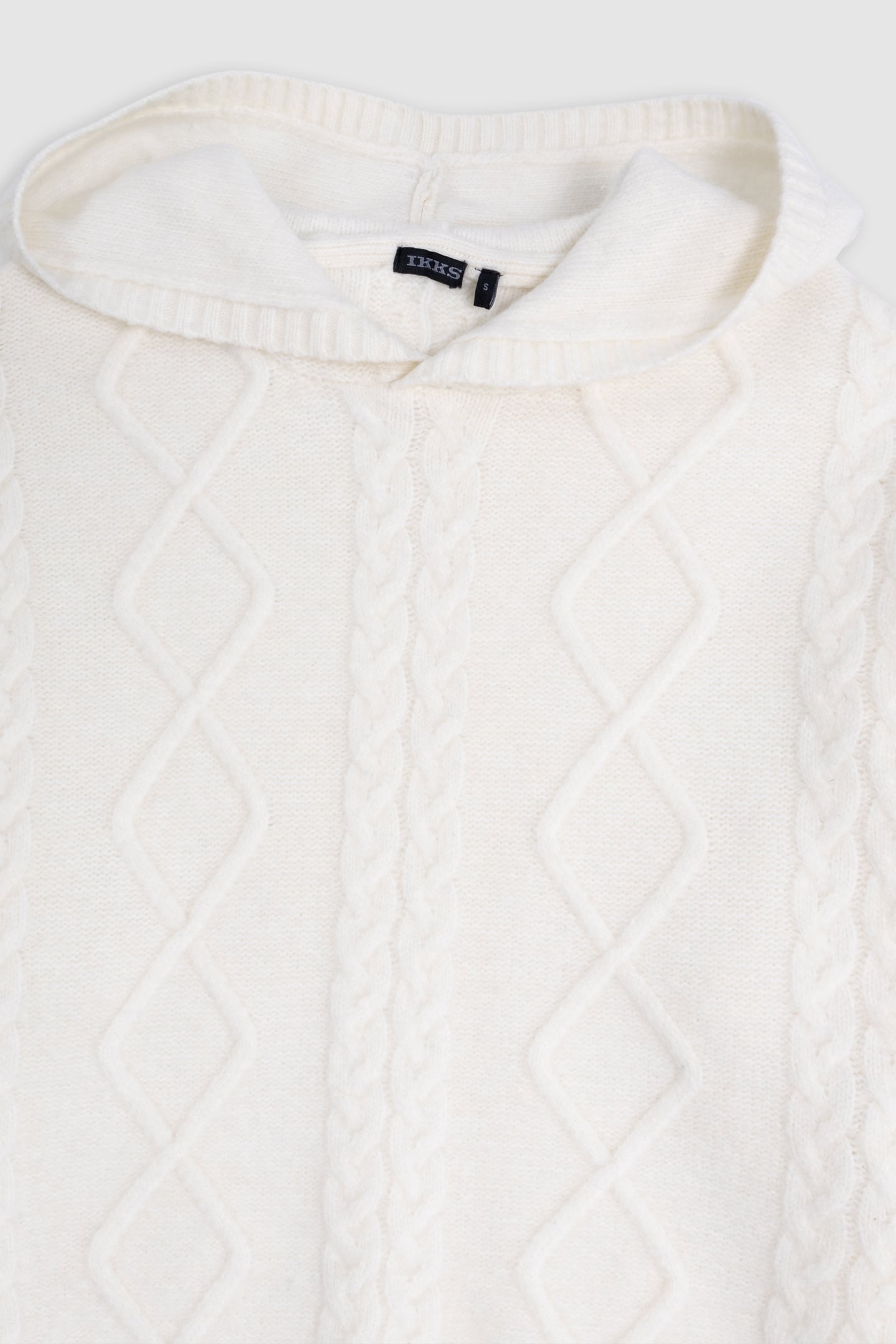 GIRL'S BEIGE HOODED CABLE KNIT SWEATER 3