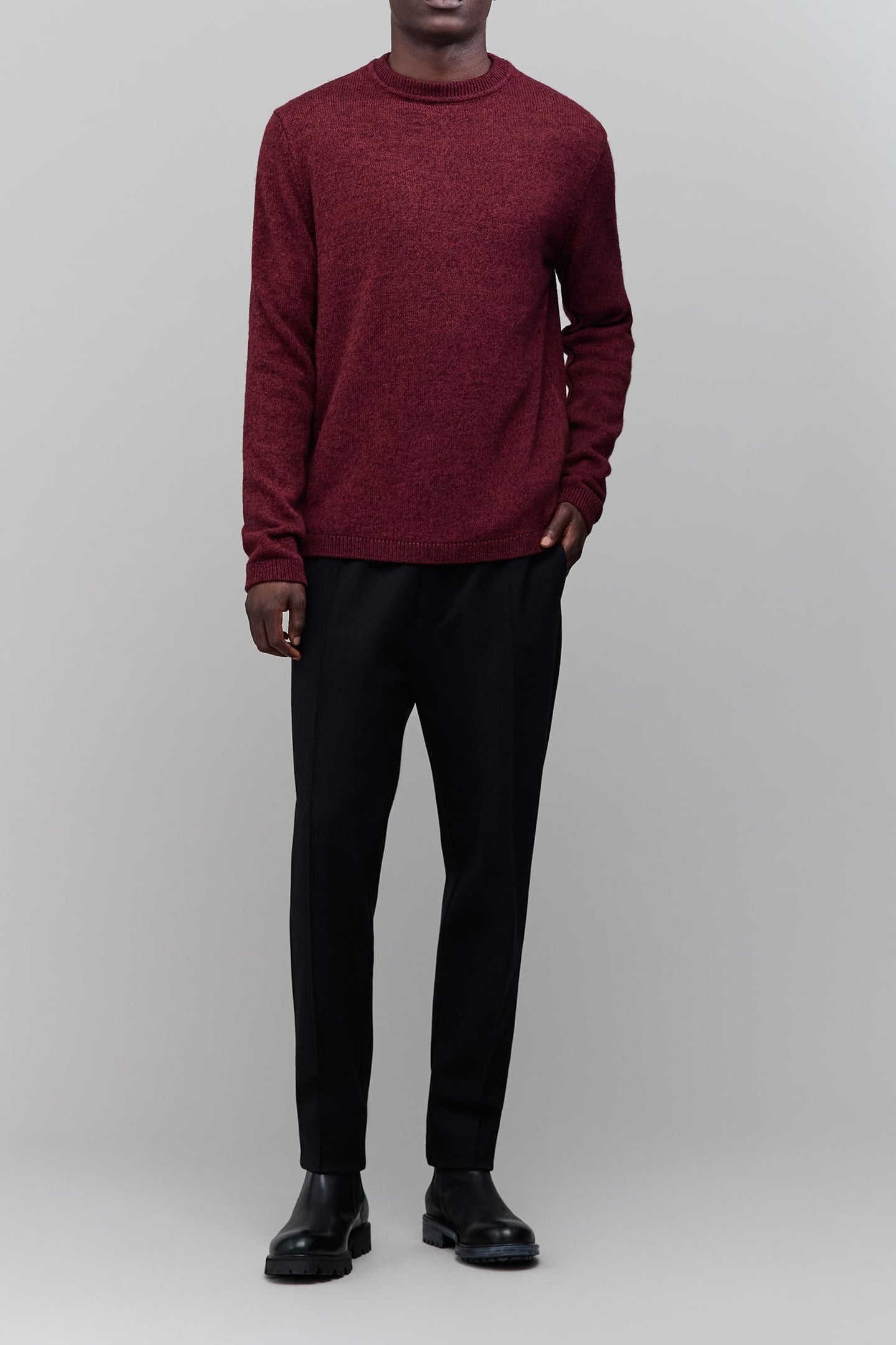 DARK RED KNIT SWEATER 1