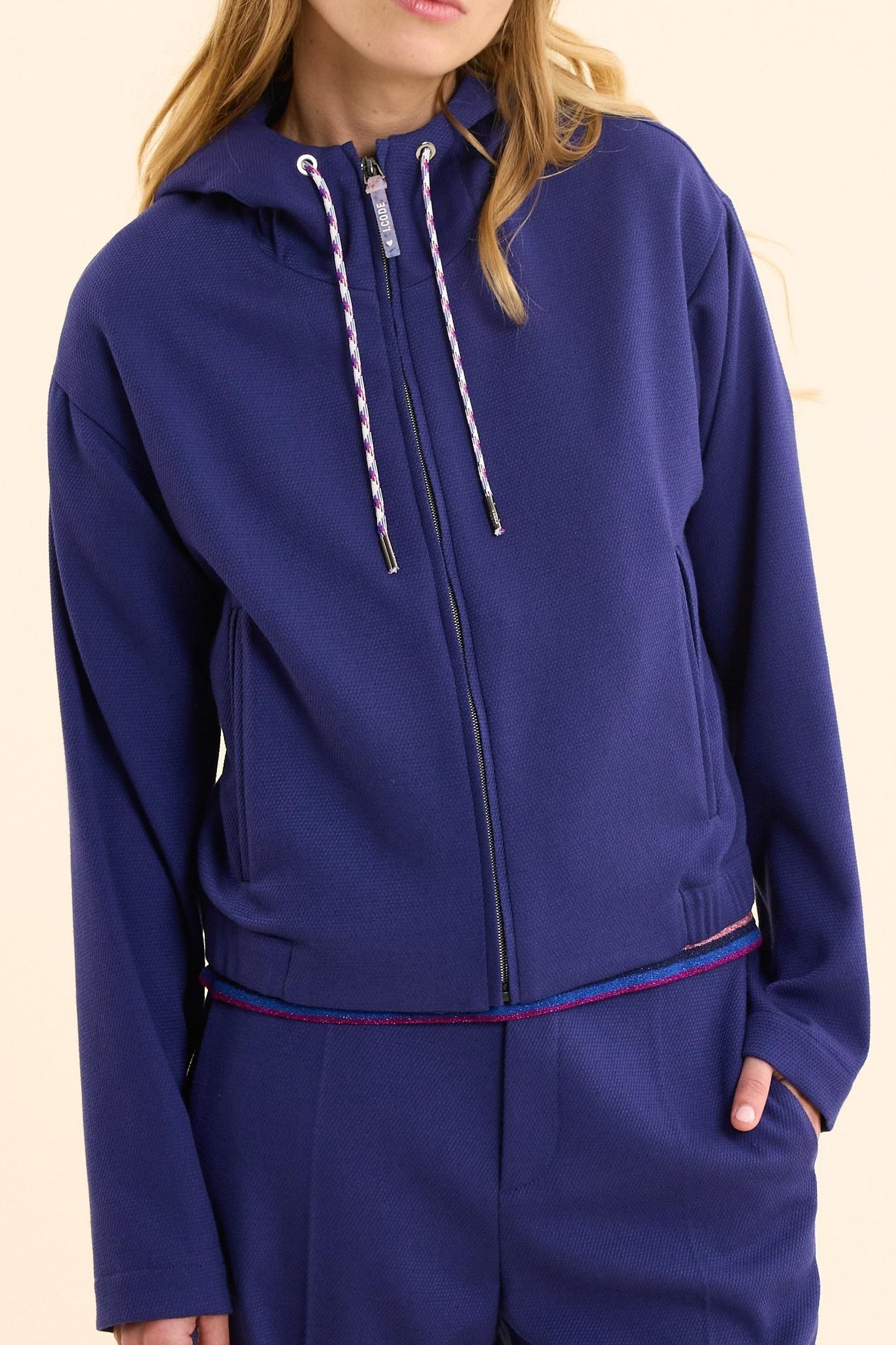 INDIGO HONEYCOMB JOGGING JACKET INDIGO 1