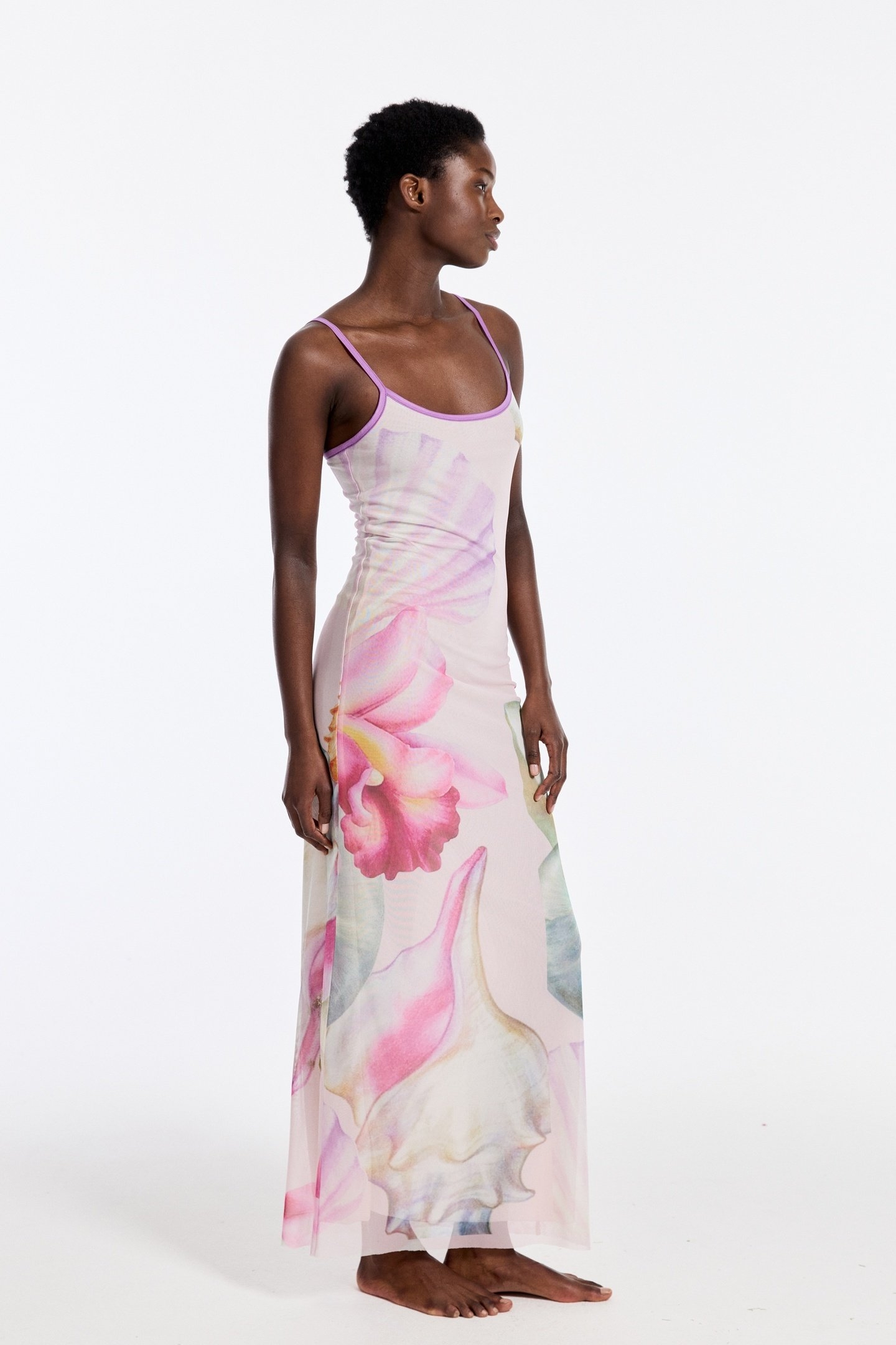 CLAIRE SPAGETTI MESH DRESS PINK 5