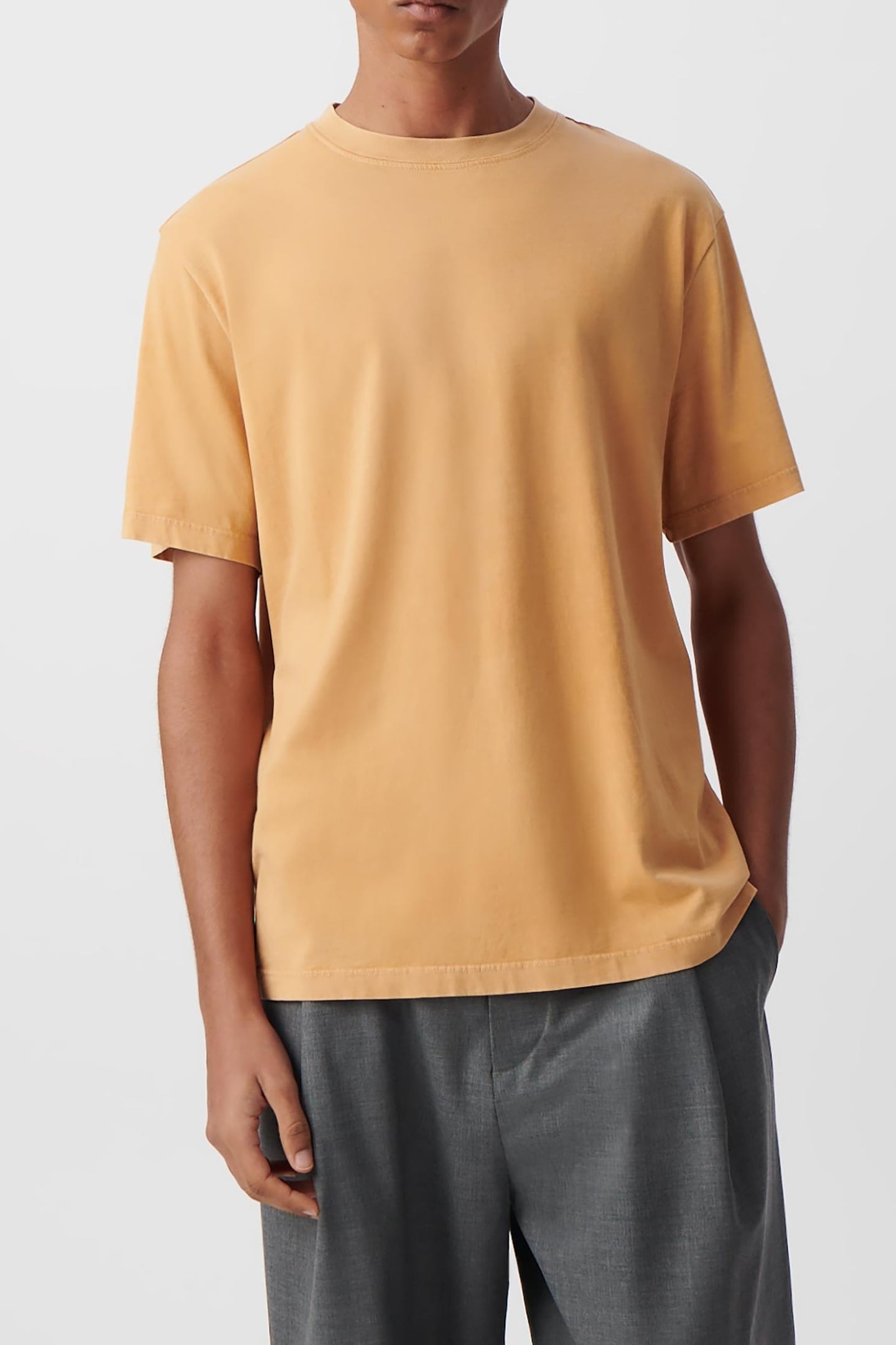 FADED-LOOK TURMERIC ORGANIC COTTON T-SHIRT 2