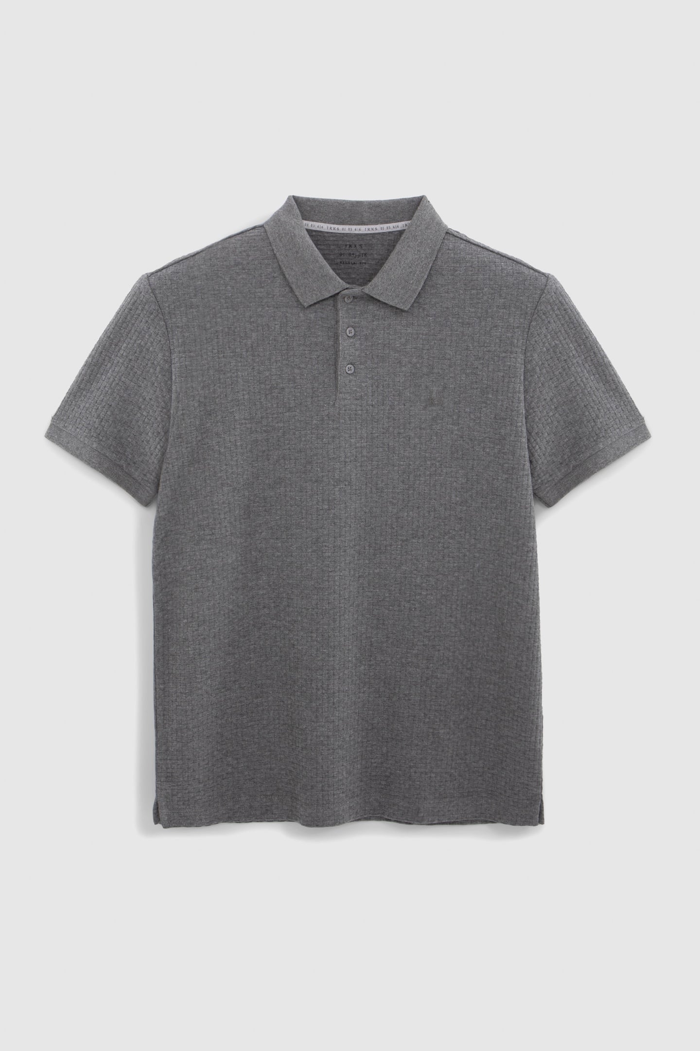 GRAPHITE KNIT POLO WITH WEAVE EFFECT 4