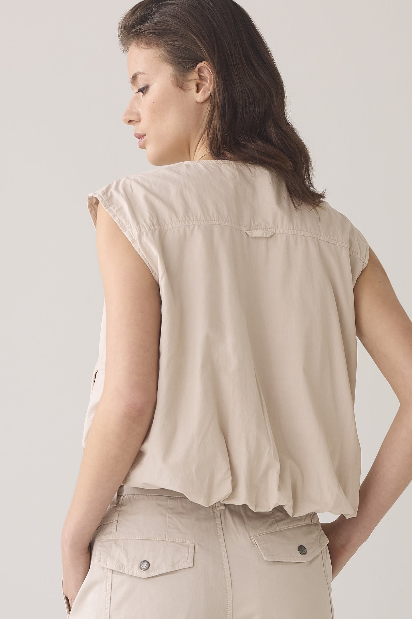 GILET SUMMER PLAIN WEAVE PEBBLE BEIGE 3