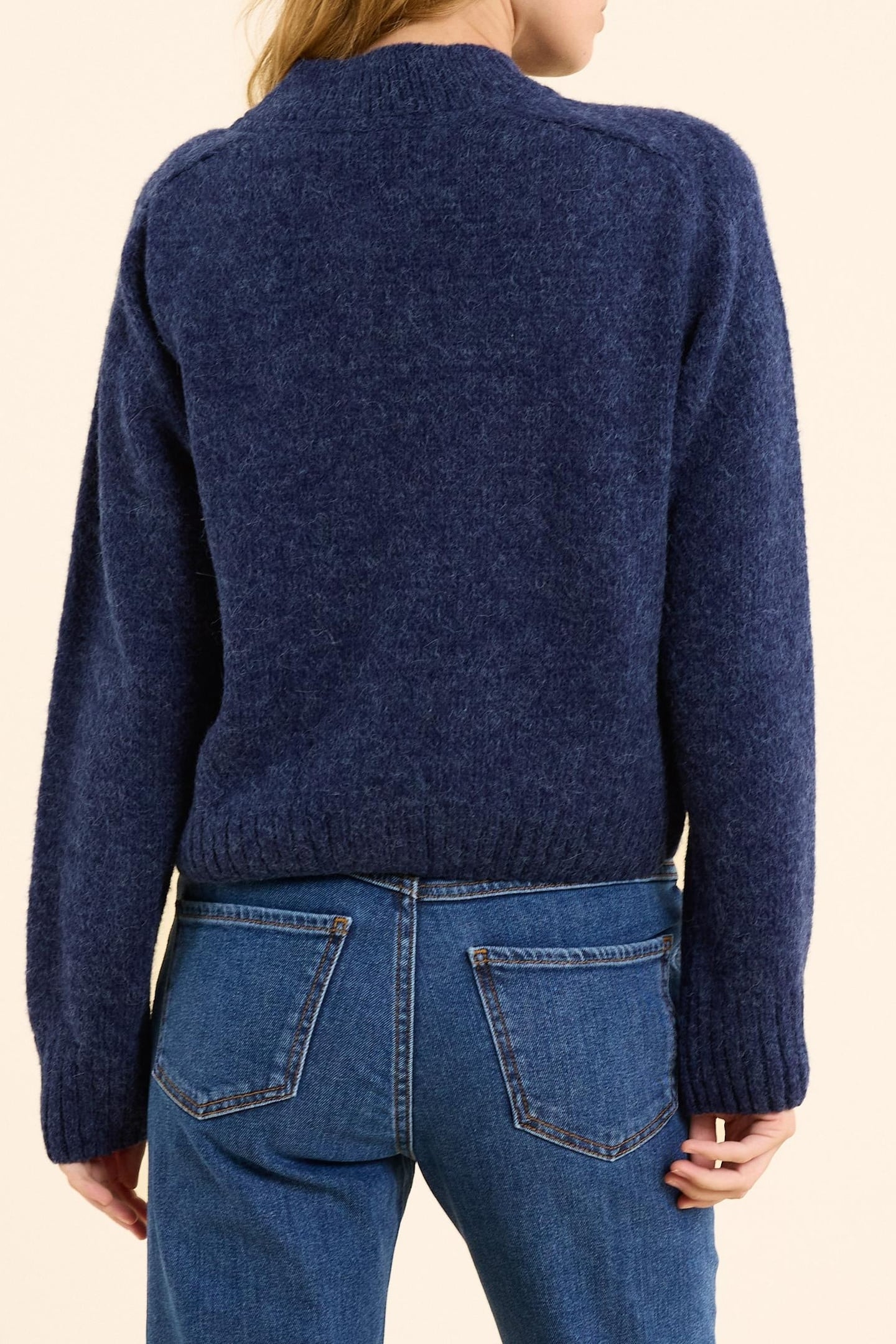 NAVY KNIT CARDIGAN WITH REMOVABLE BROOCH MARINE 4