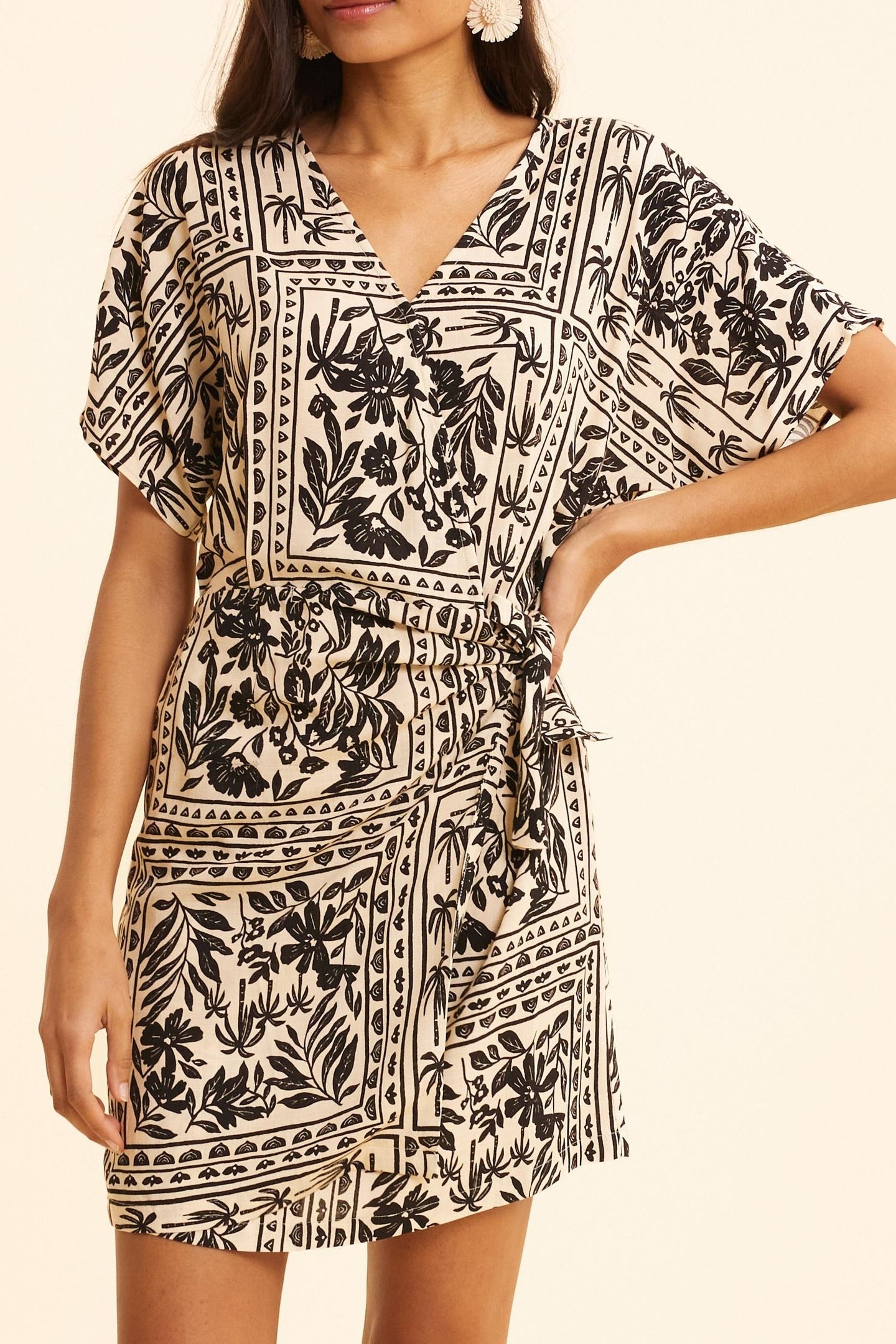 ECRU BANDANA PRINT DRESS ECRU 2