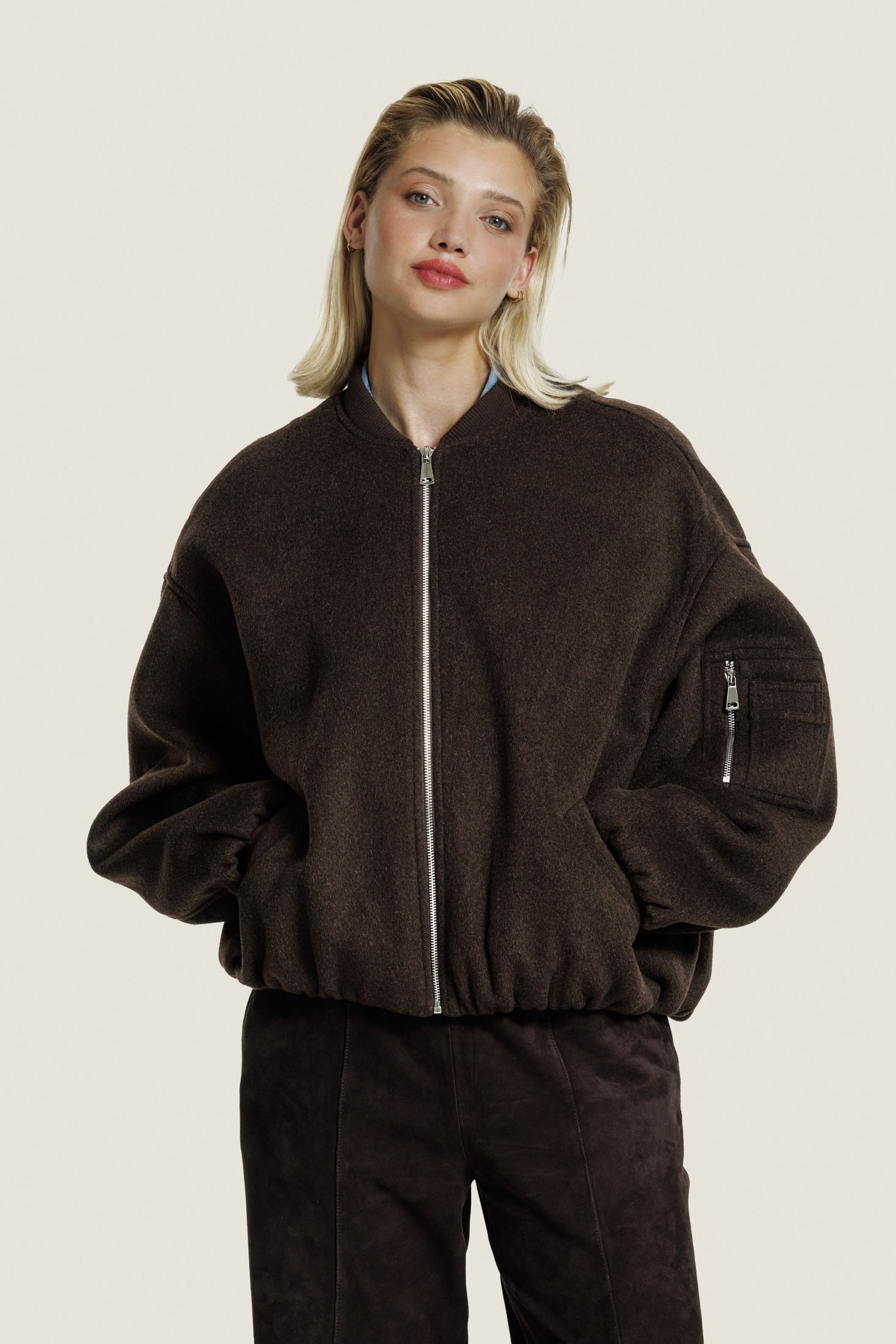 PEARL WOOL JACKET CHESTNUT 2