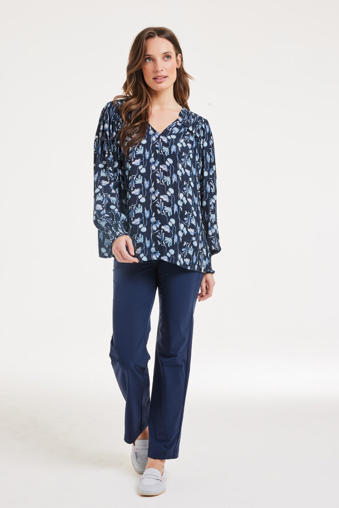 BLOUSE VIENNA DARKBLUE AMBIANCE XS PRINT 1