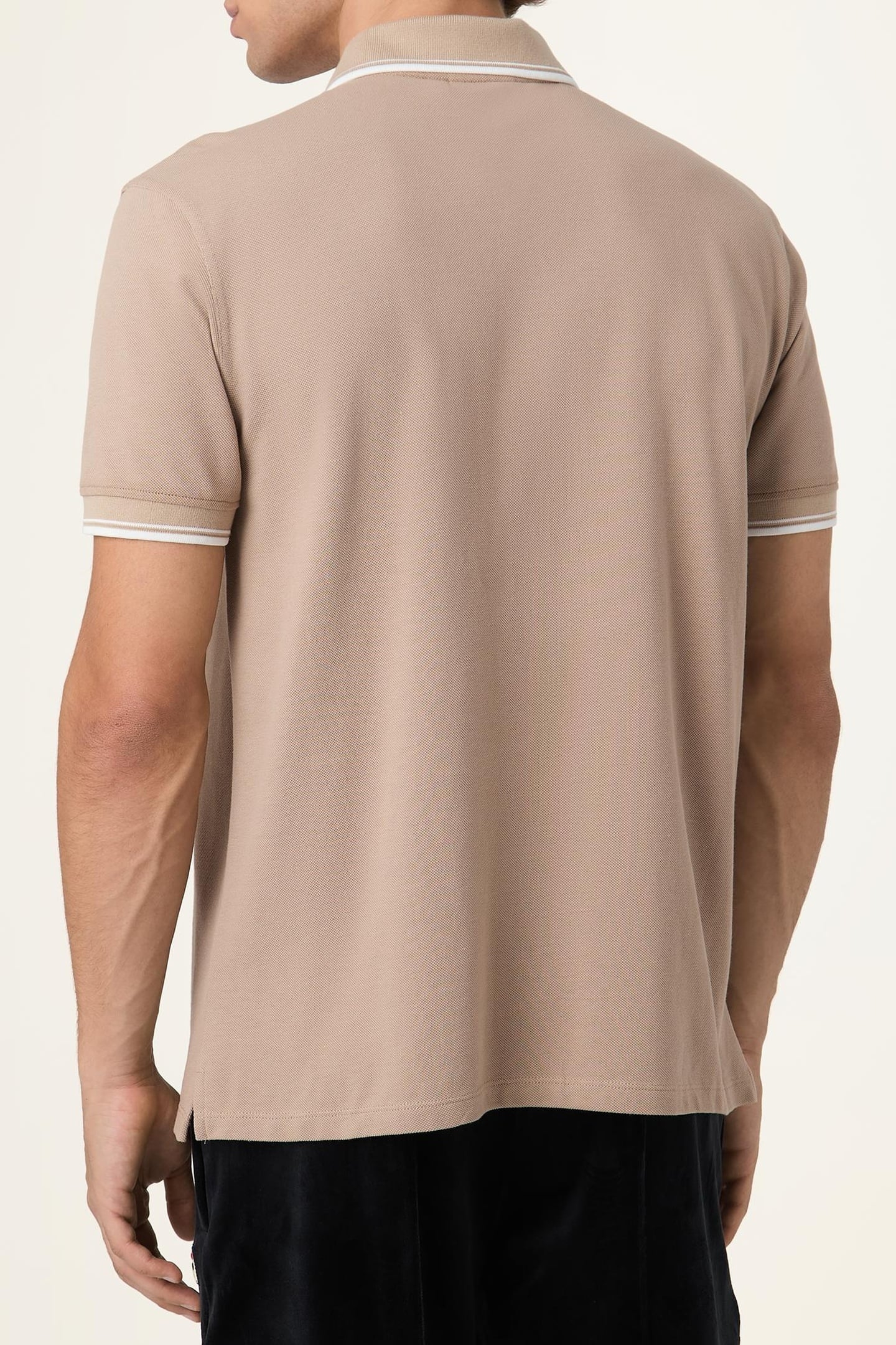 BIELLA REGULAR TIPPED POLO SHIRT TAUPE GRAY 3