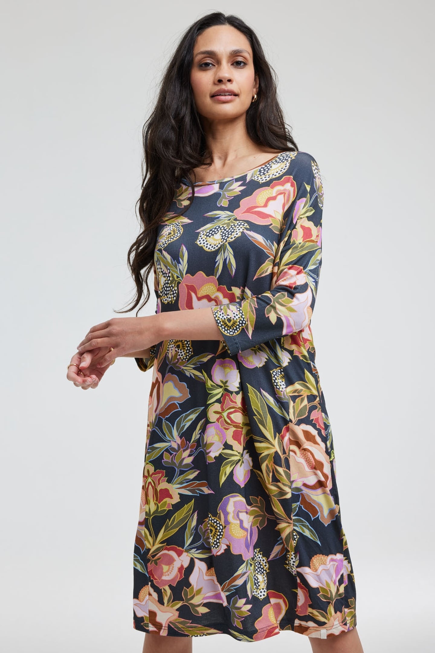 LOOSE DRESS FREEDOM GREY TWINKLE PRINT 2