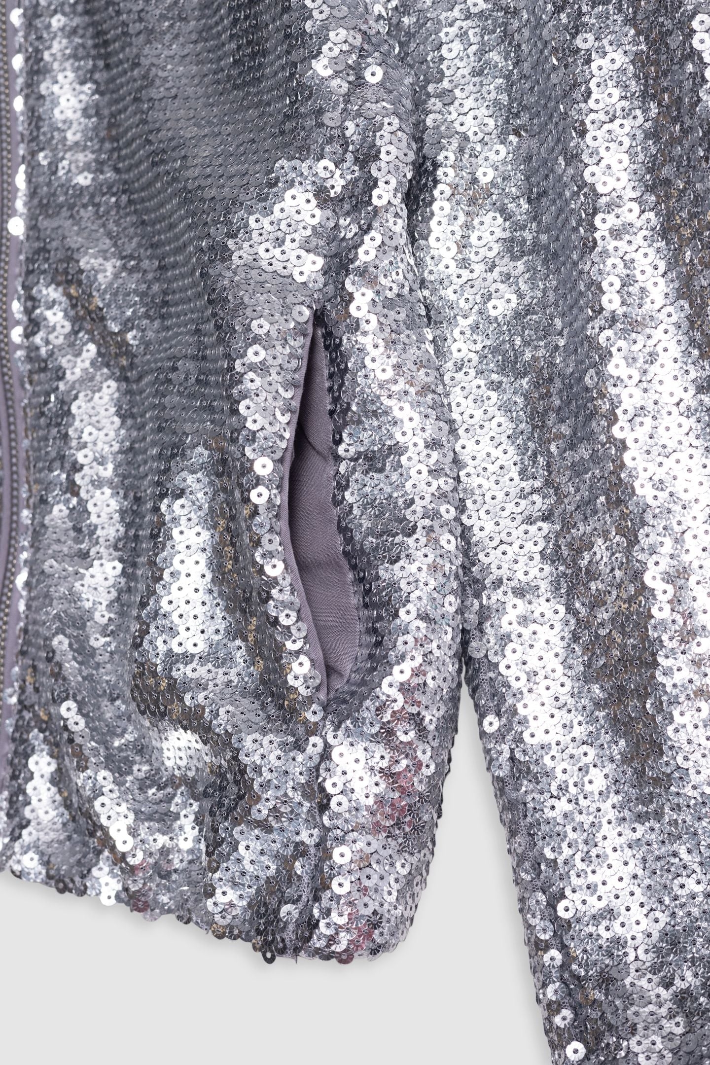 SILVER BOMBER WITH EMBROIDERED SEQUINS 5