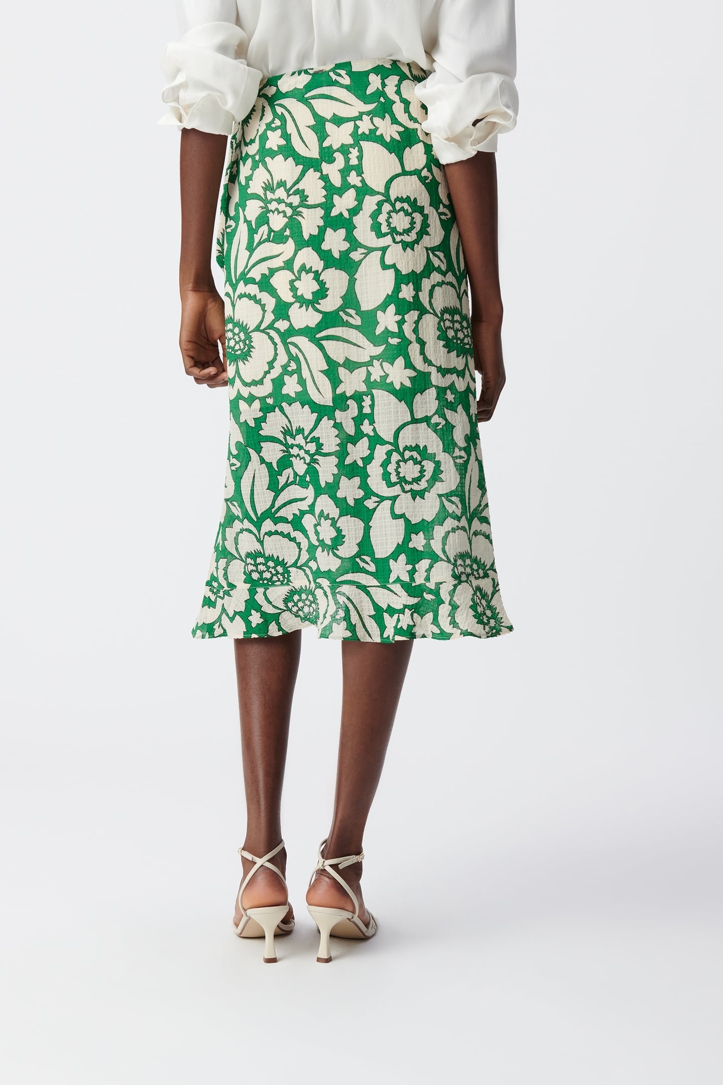 GREEN MAXI TROPICAL PRINTED MIDI SKIRT 3
